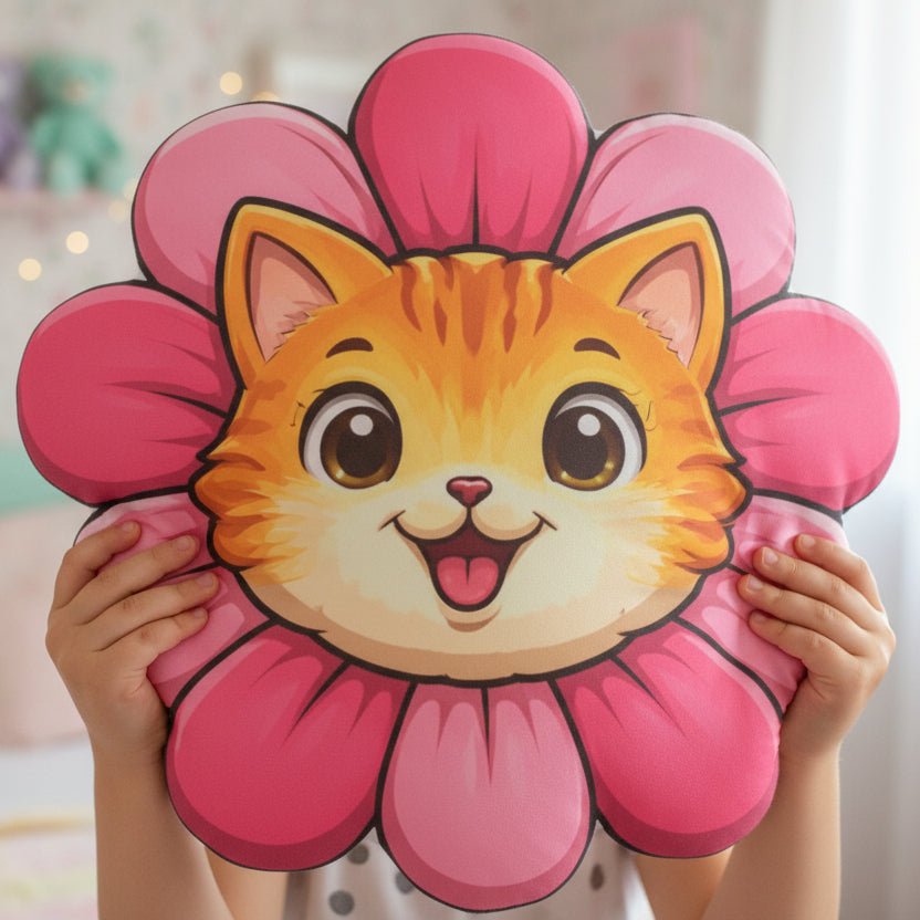 Flower Cat Pillow — Joy, Fully Activated - Decor, Pillows, Shaped - EpiAl's Shop