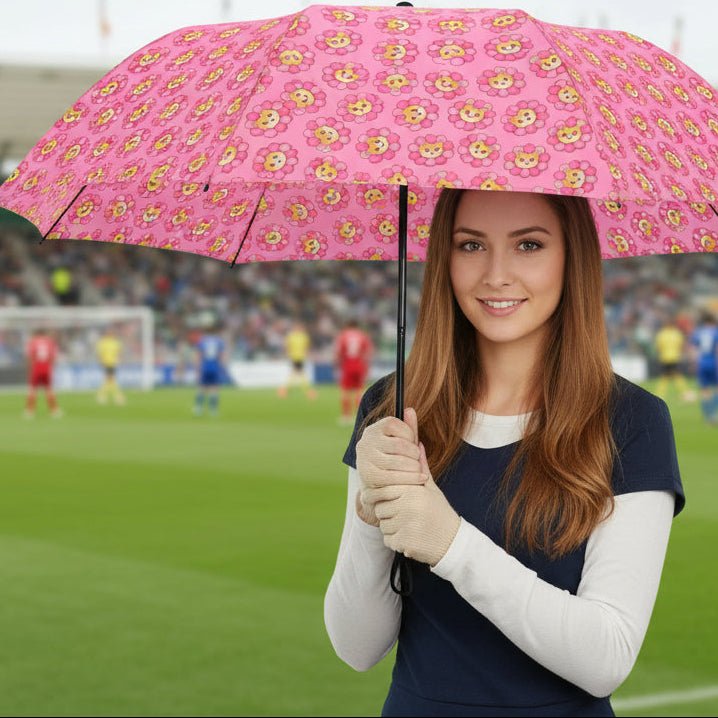 Flower Power, Cat Energy – Compact Umbrella (Semi-Automatic) - Rain Gear, Umbrellas - EpiAl's Shop