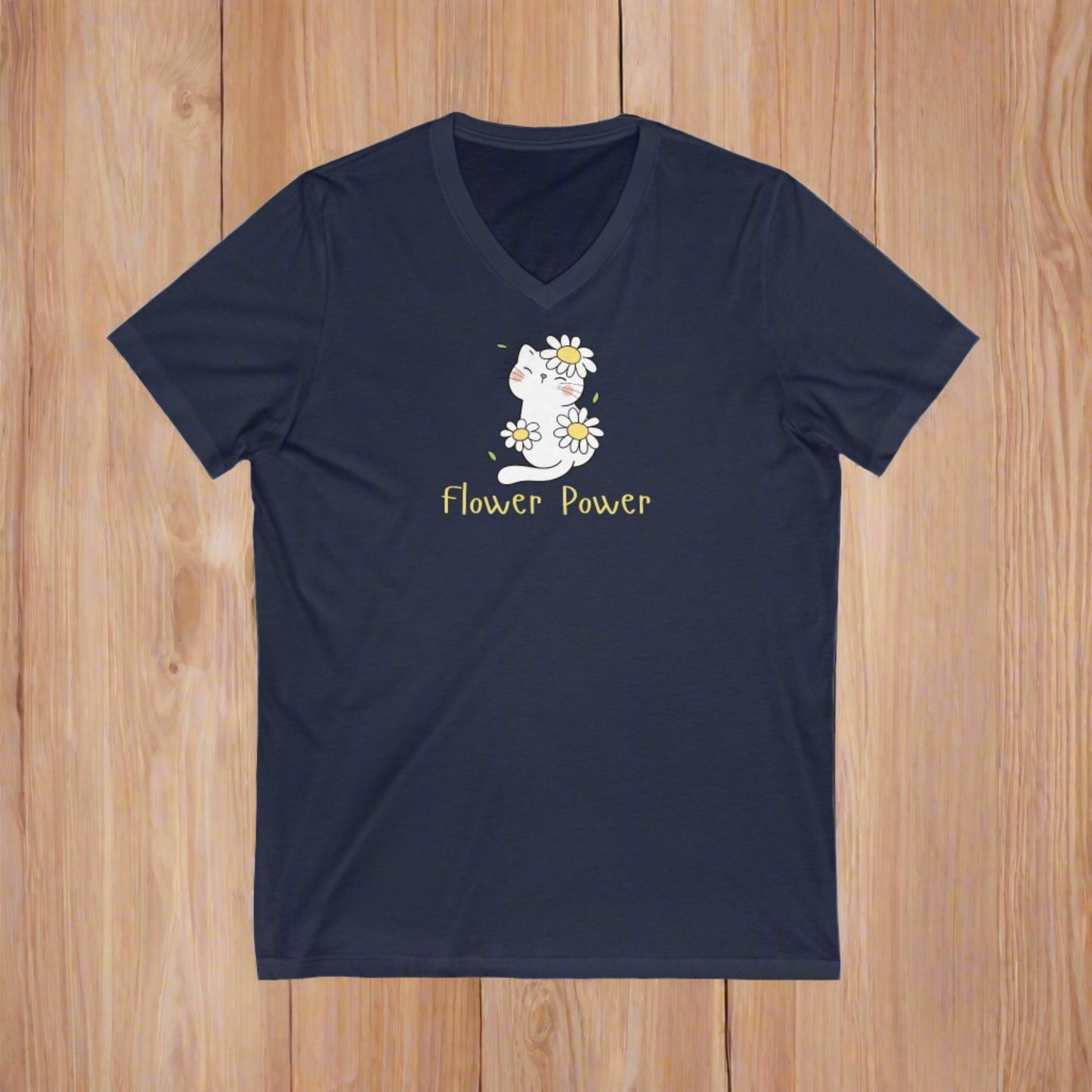 Flower Power Unisex Jersey Short Sleeve V - Neck Tee - V - neck - Epileptic Al’s Shop