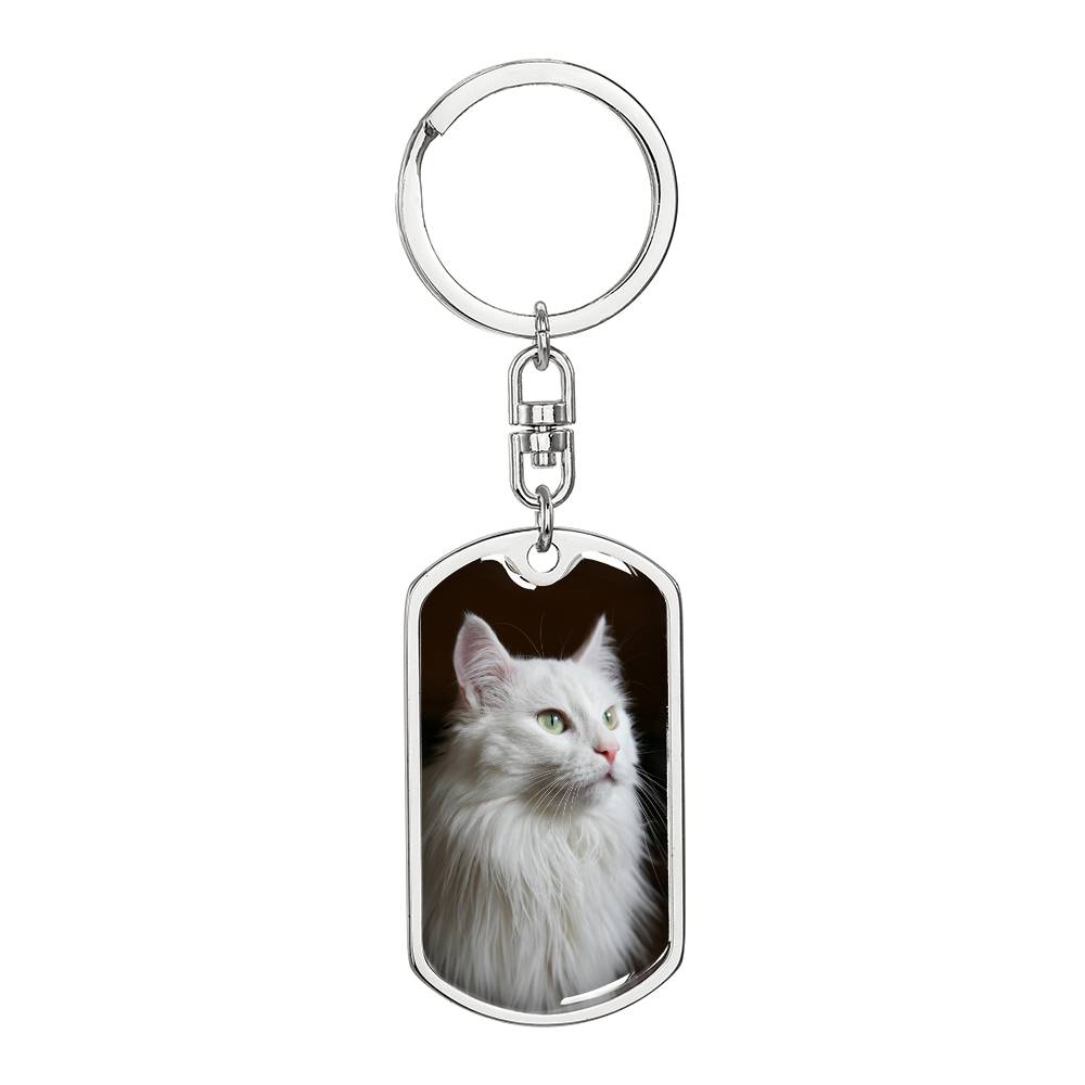 Fluffy White Kitty Keychain - EpiAl's Shop