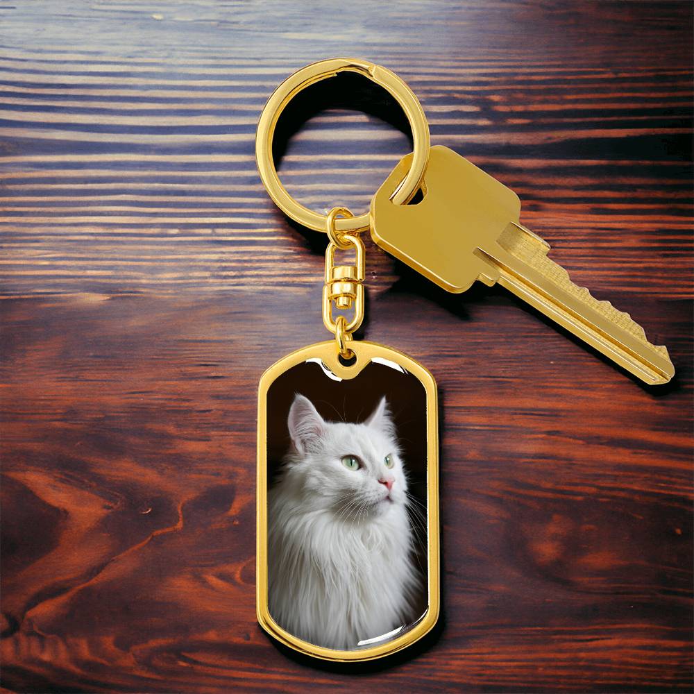 Fluffy White Kitty Keychain - EpiAl's Shop