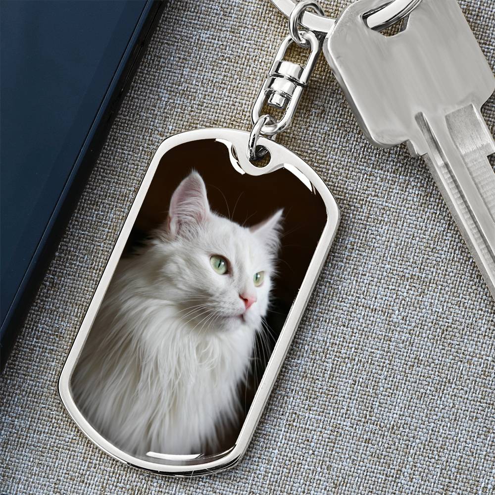 Fluffy White Kitty Keychain - EpiAl's Shop