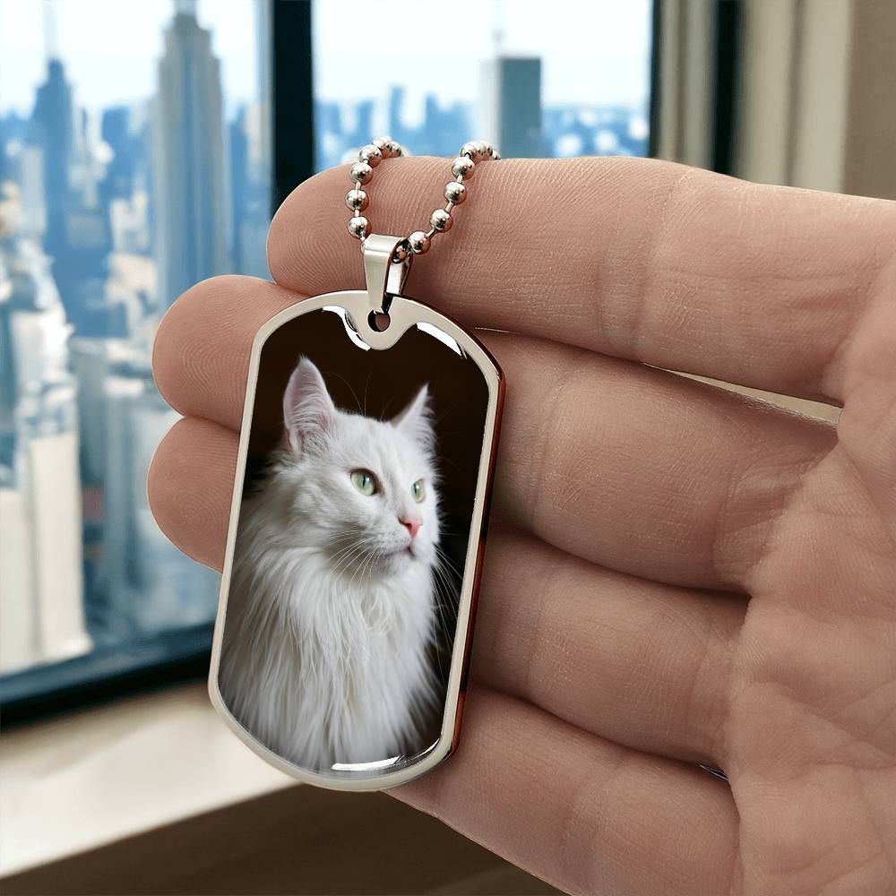 Fluffy White Kitty Necklace - Jewelry - Epileptic Al’s Shop