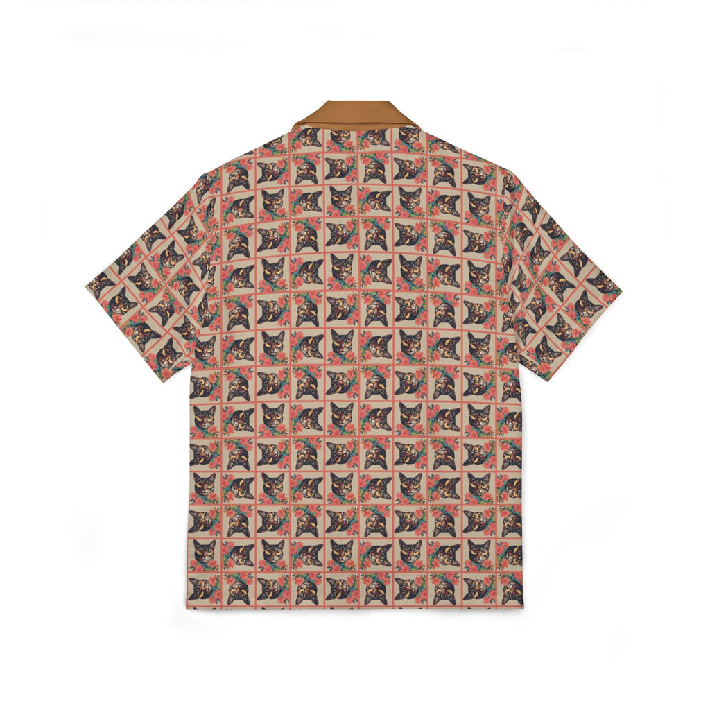 Four - Eyed Tropical Kitties Men's Hawaiian Camp Shirt - Clothing, Hawaiian Style Shirts - EpiAl's Shop