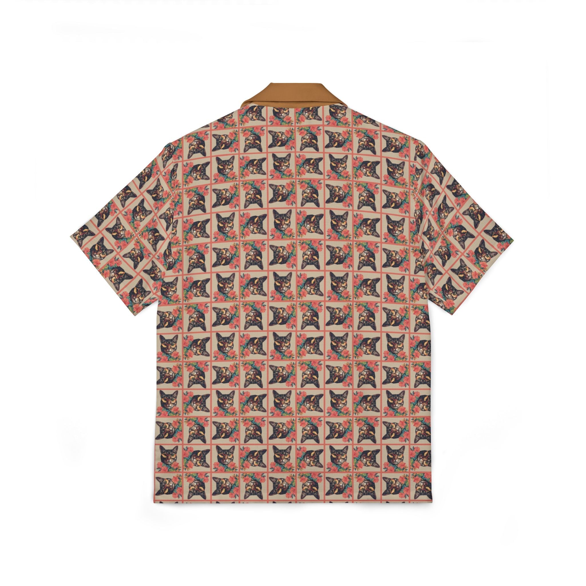 Four - Eyed Tropical Kitties Men's Hawaiian Camp Shirt - Clothing, Hawaiian Style Shirts - EpiAl's Shop