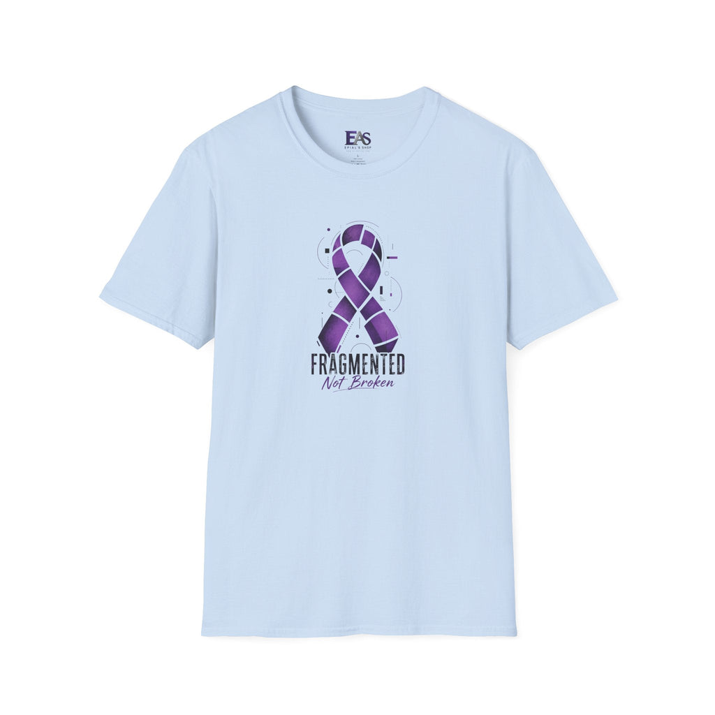Fragmented, Not Broken Epilepsy Awareness T-Shirt | Purple Ribbon Unisex Graphic Tee - Clothing, Women, T-Shirts - EpiAl's Shop