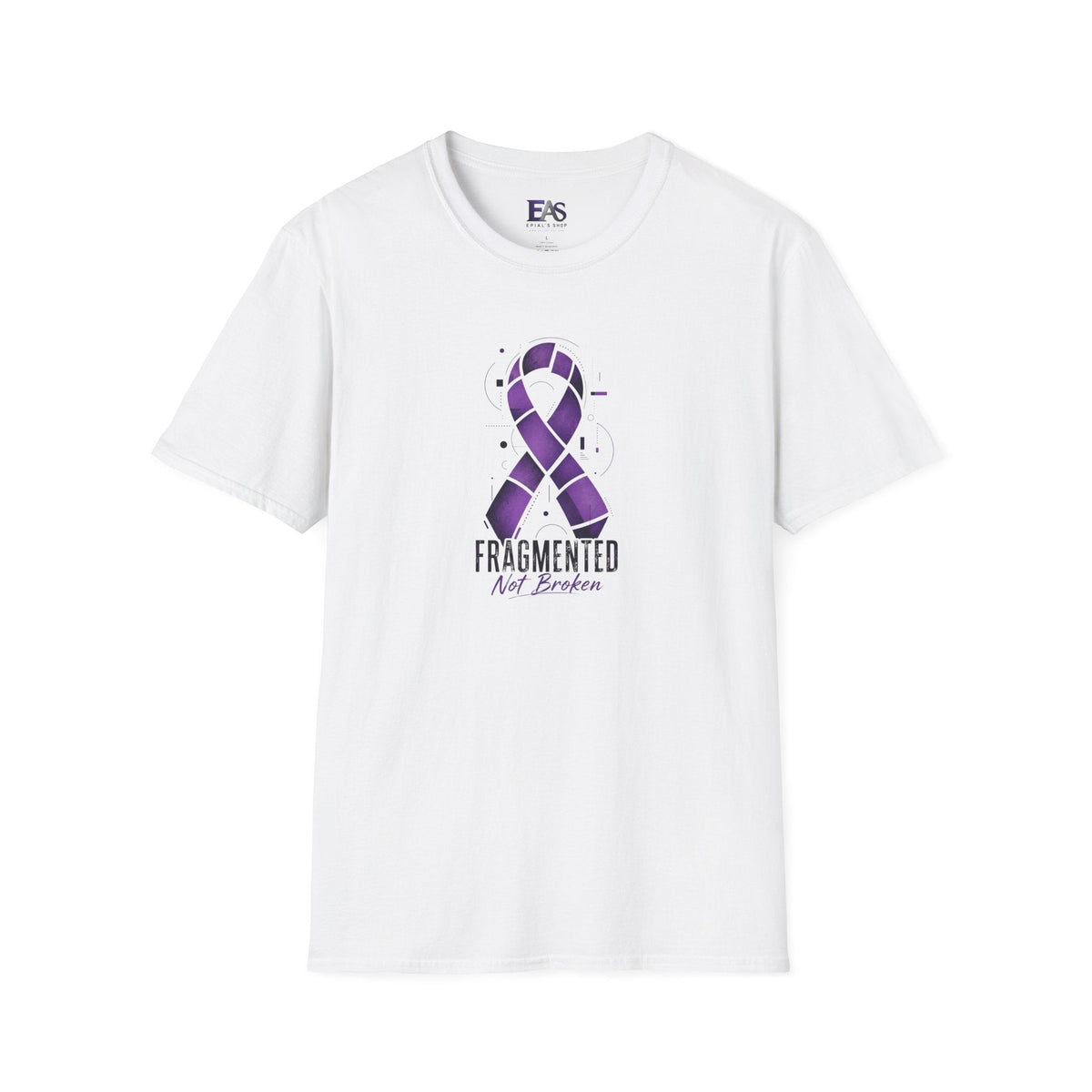 Fragmented, Not Broken Epilepsy Awareness T-Shirt | Purple Ribbon Unisex Graphic Tee - Clothing, Women, T-Shirts - EpiAl's Shop