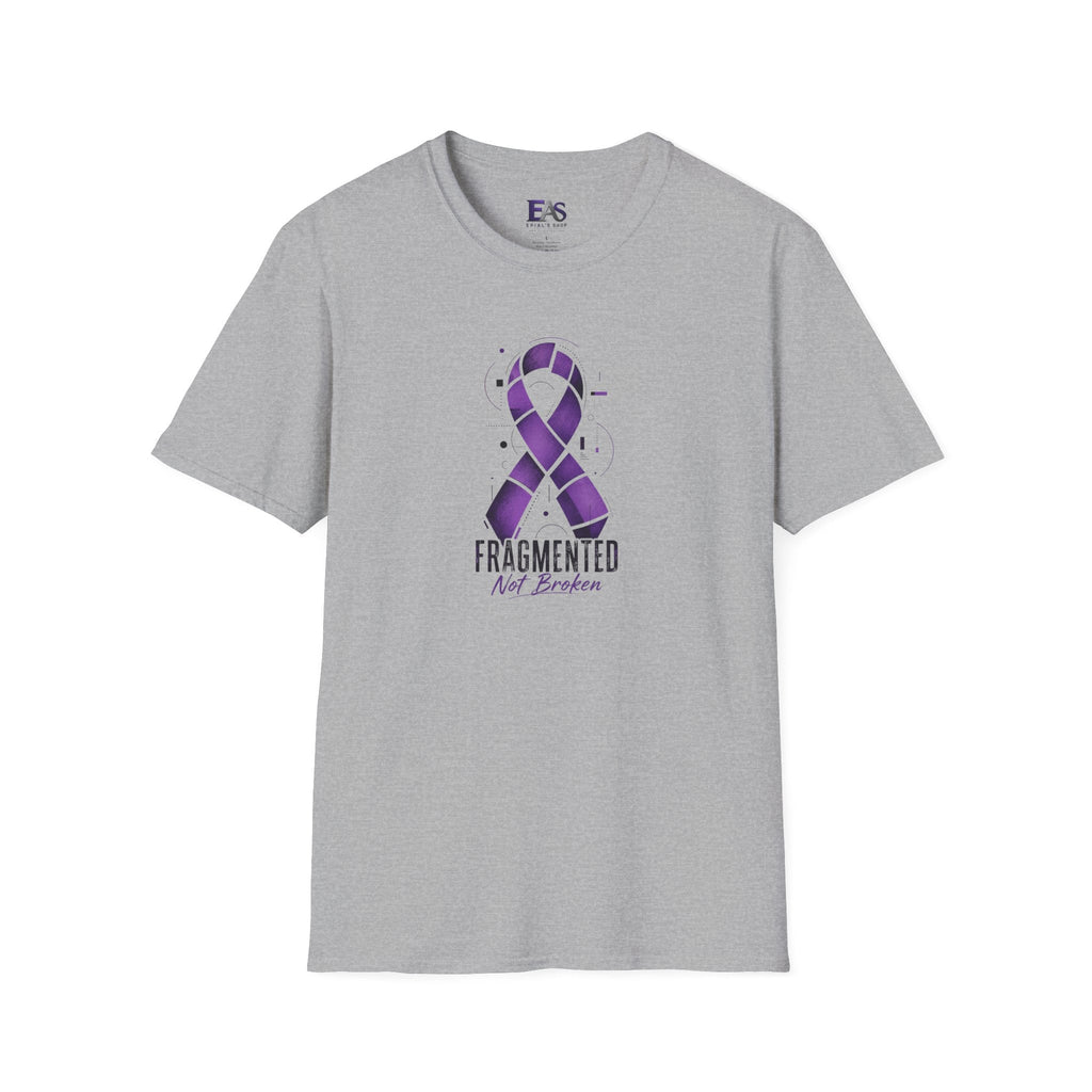 Fragmented, Not Broken Epilepsy Awareness T-Shirt | Purple Ribbon Unisex Graphic Tee - Clothing, Women, T-Shirts - EpiAl's Shop