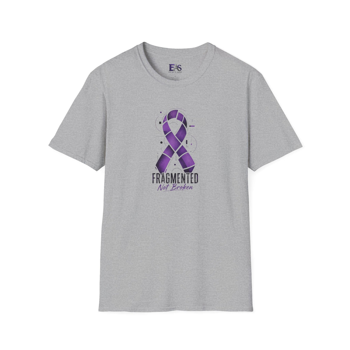 Fragmented, Not Broken Epilepsy Awareness T-Shirt | Purple Ribbon Unisex Graphic Tee - Clothing, Women, T-Shirts - EpiAl's Shop