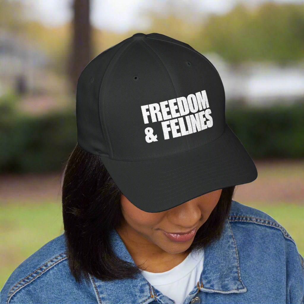 Freedom & Felines Camo Cap - Structured Embroidered Hat for Cat Lovers - Hats, Baseball & Trucker - EpiAl's Shop