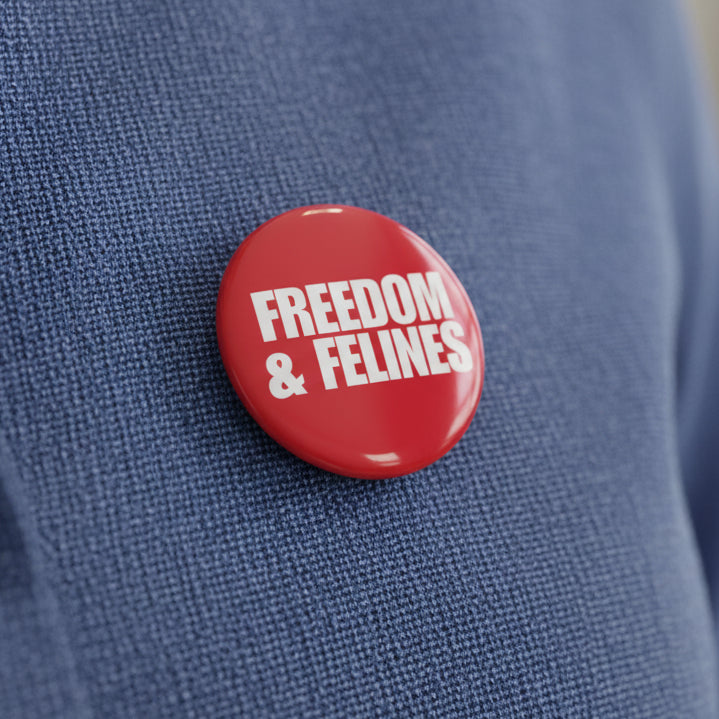 Freedom & Felines Pin Buttons - Fun Cat Lover Accessories - Collectibles, Pinback Buttons - EpiAl's Shop
