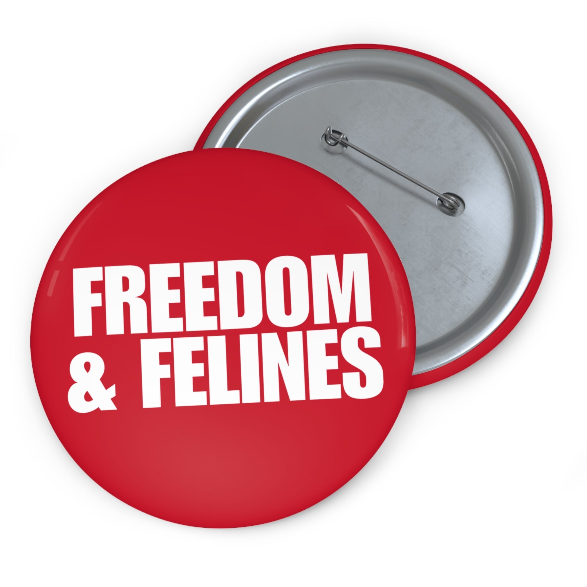 Freedom & Felines Pin Buttons - Fun Cat Lover Accessories - Collectibles, Pinback Buttons - EpiAl's Shop