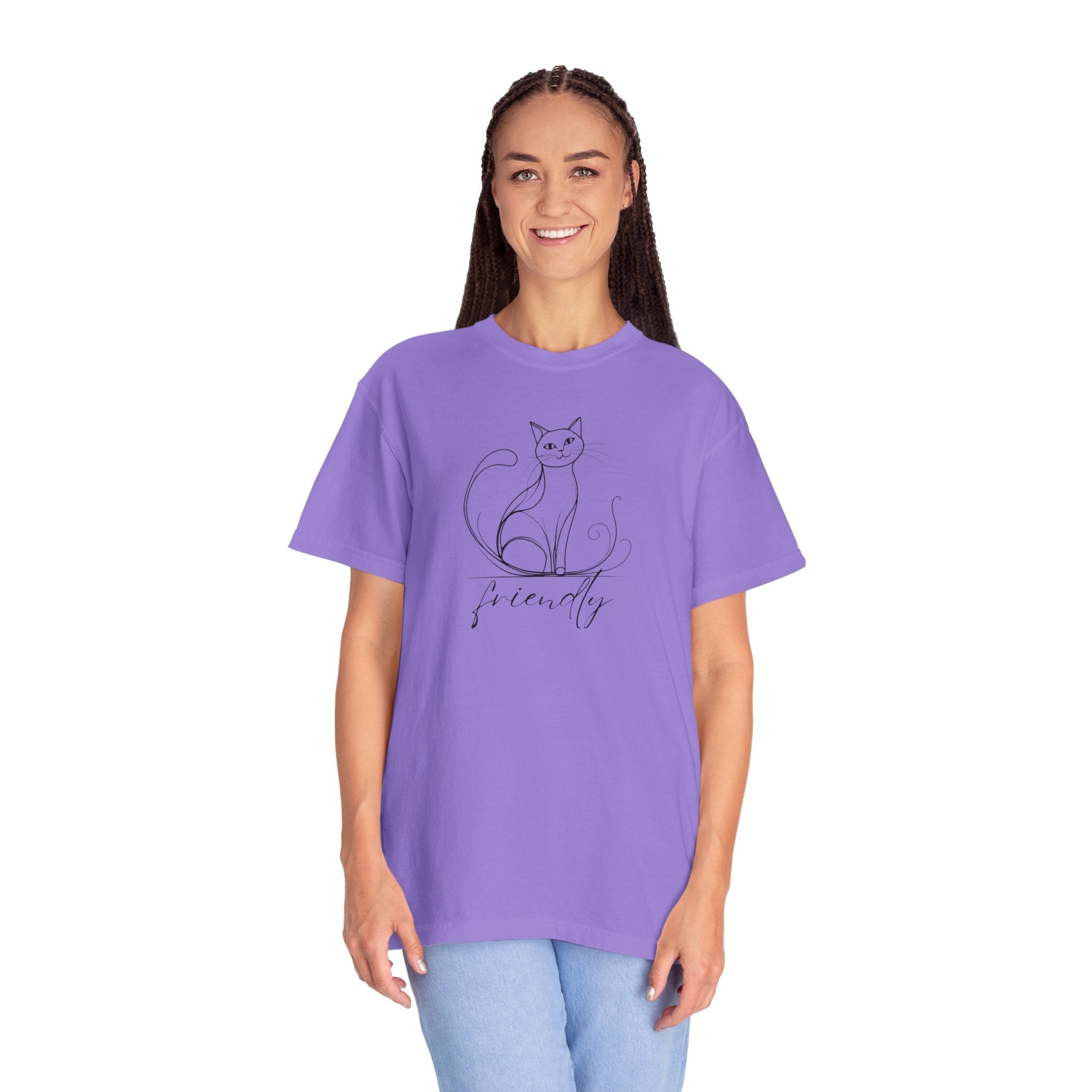 Friendly Cat Lover's Unisex Garment - Dyed T-Shirt - Clothing, T-shirts - EpiAl's Shop