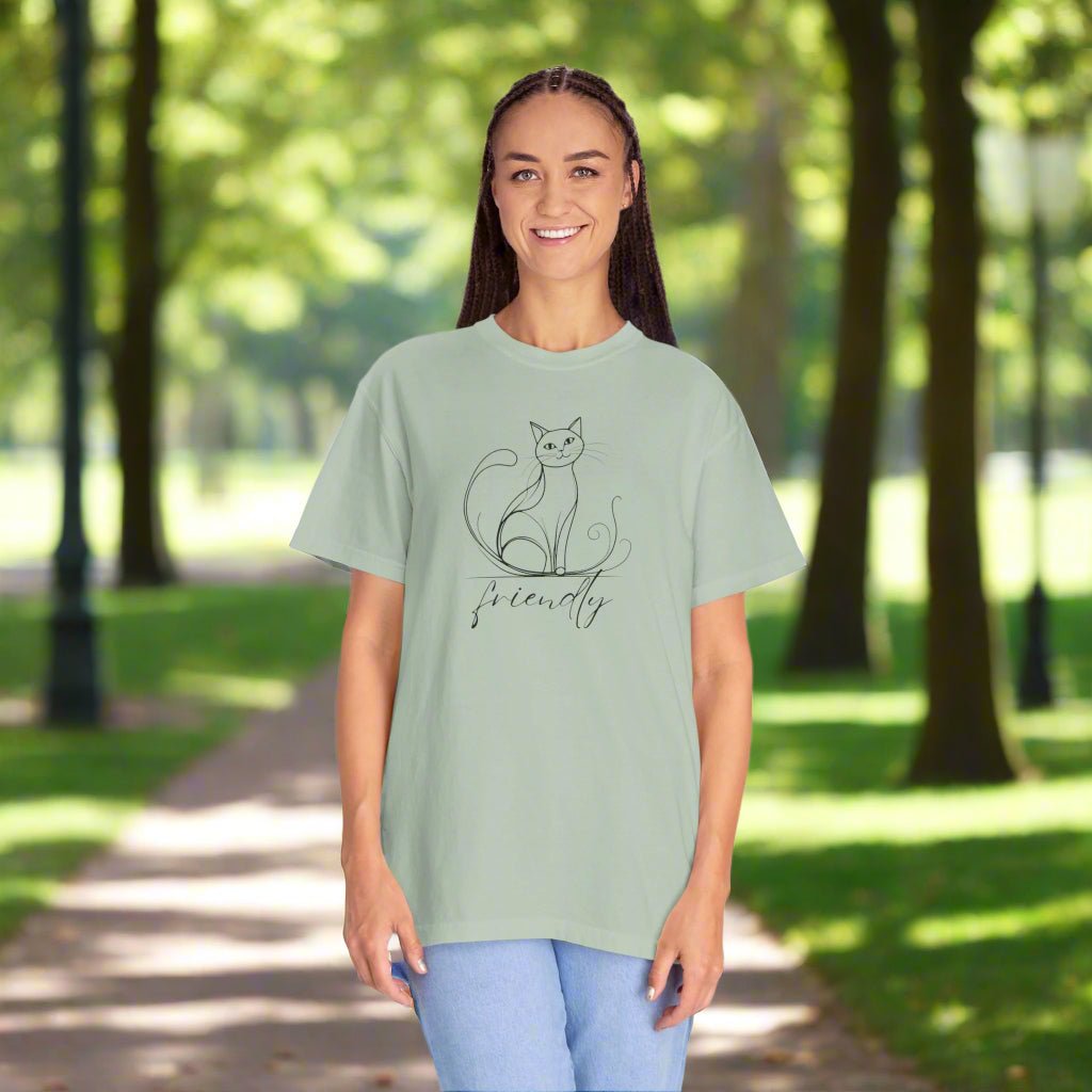 Friendly Cat Lover's Unisex Garment - Dyed T-Shirt - Clothing, T-shirts - EpiAl's Shop