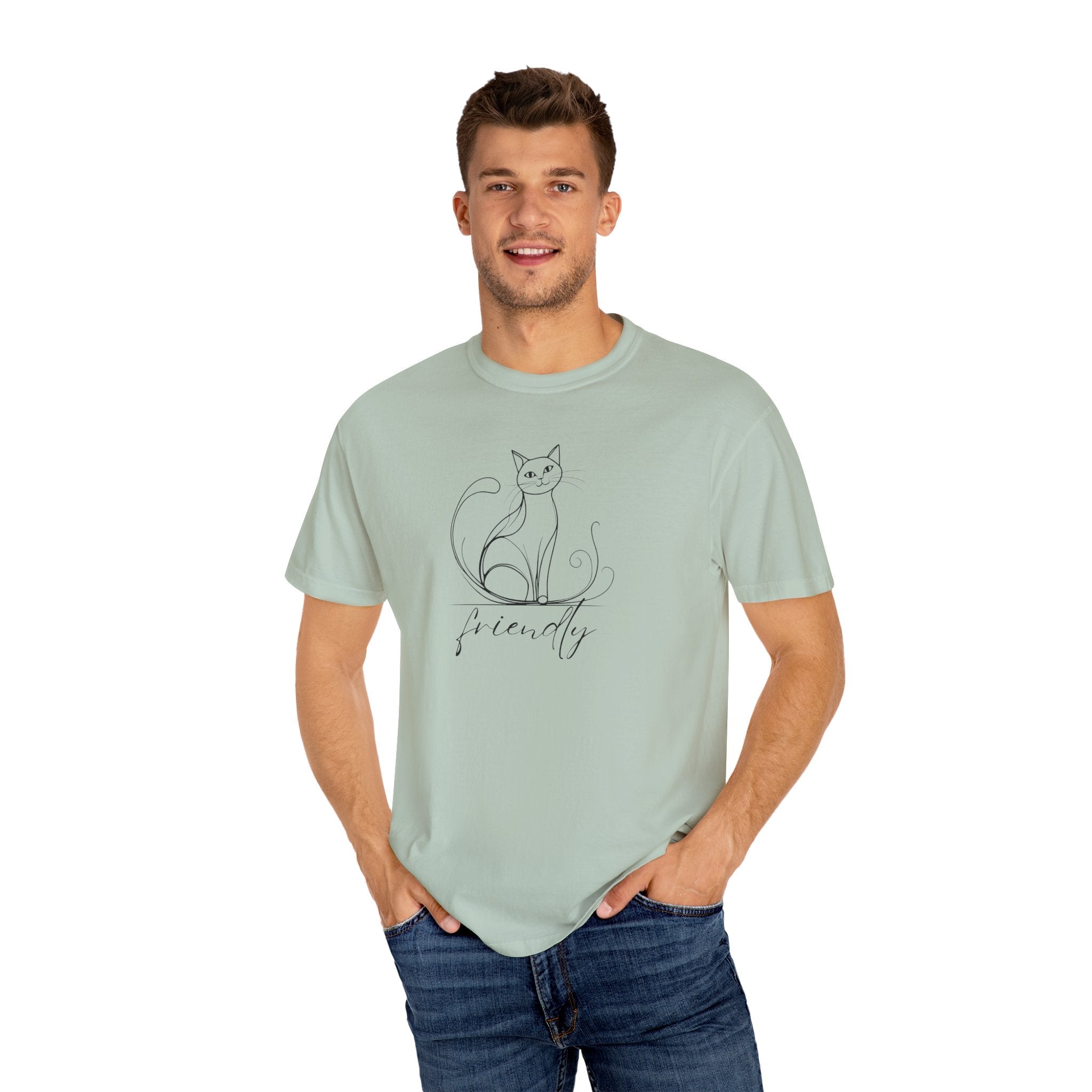 Friendly Cat Lover's Unisex Garment - Dyed T-Shirt - Clothing, T-shirts - EpiAl's Shop