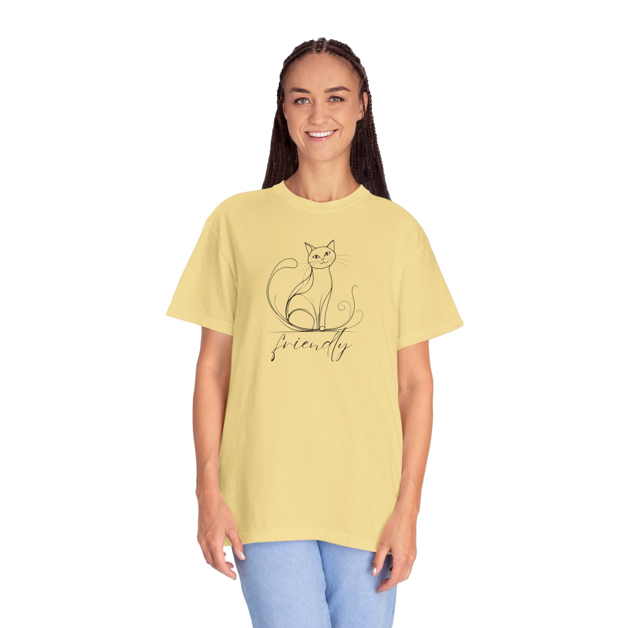 Friendly Cat Lover's Unisex Garment - Dyed T-Shirt - Clothing, T-shirts - EpiAl's Shop