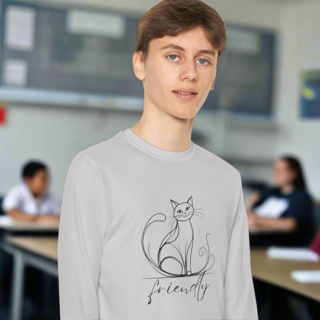 Friendly Cat Youth Long Sleeve Tee - Clothing, Kids & Infants - EpiAl's Shop