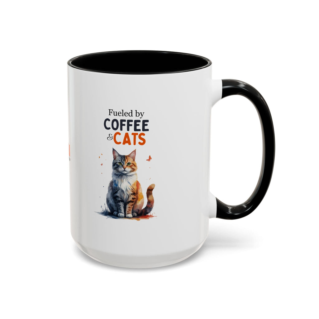 Fueled by Coffee & Cats Accent Mug - Drinkware, Coffee Mugs - EpiAl's Shop