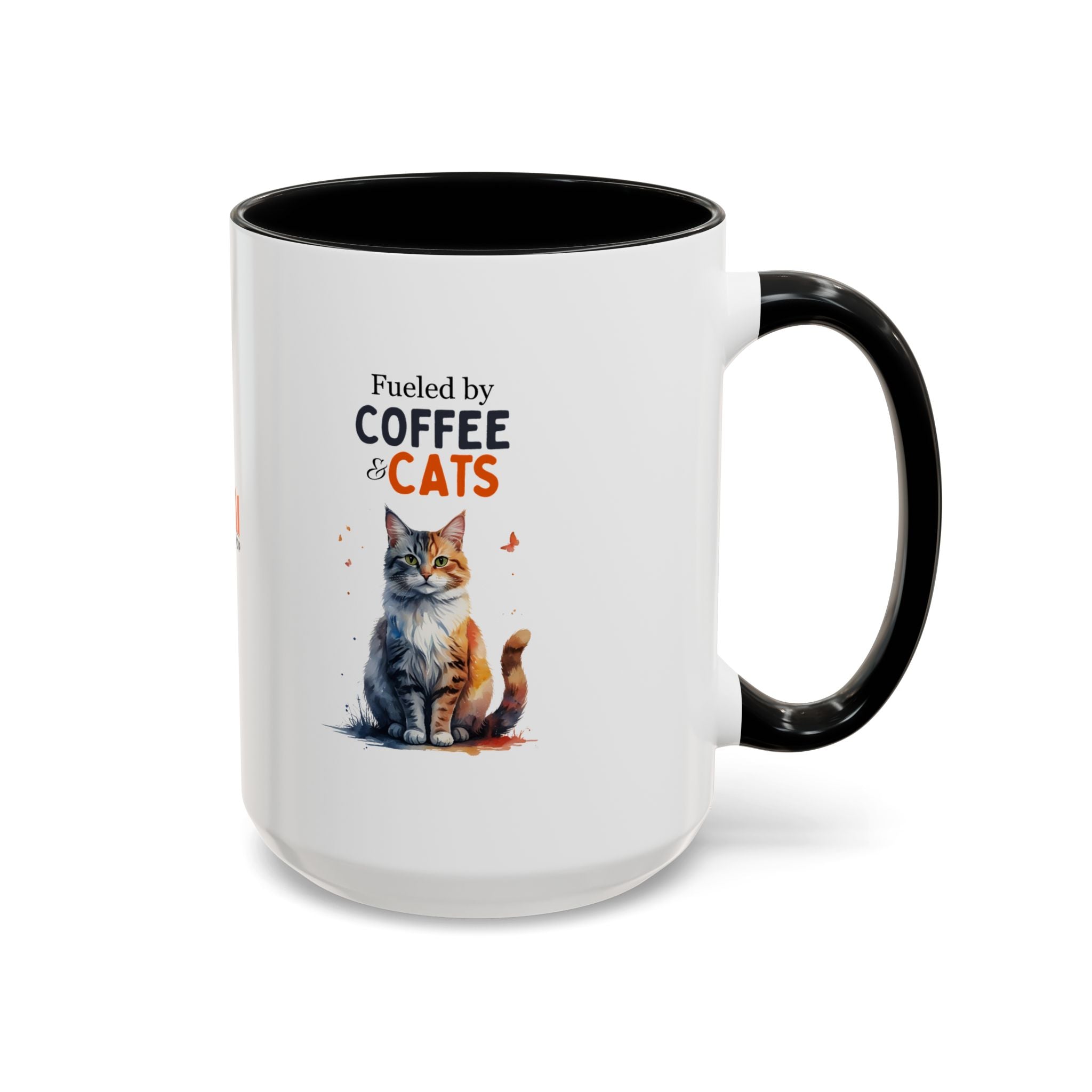 Fueled by Coffee & Cats Accent Mug - Drinkware, Coffee Mugs - EpiAl's Shop