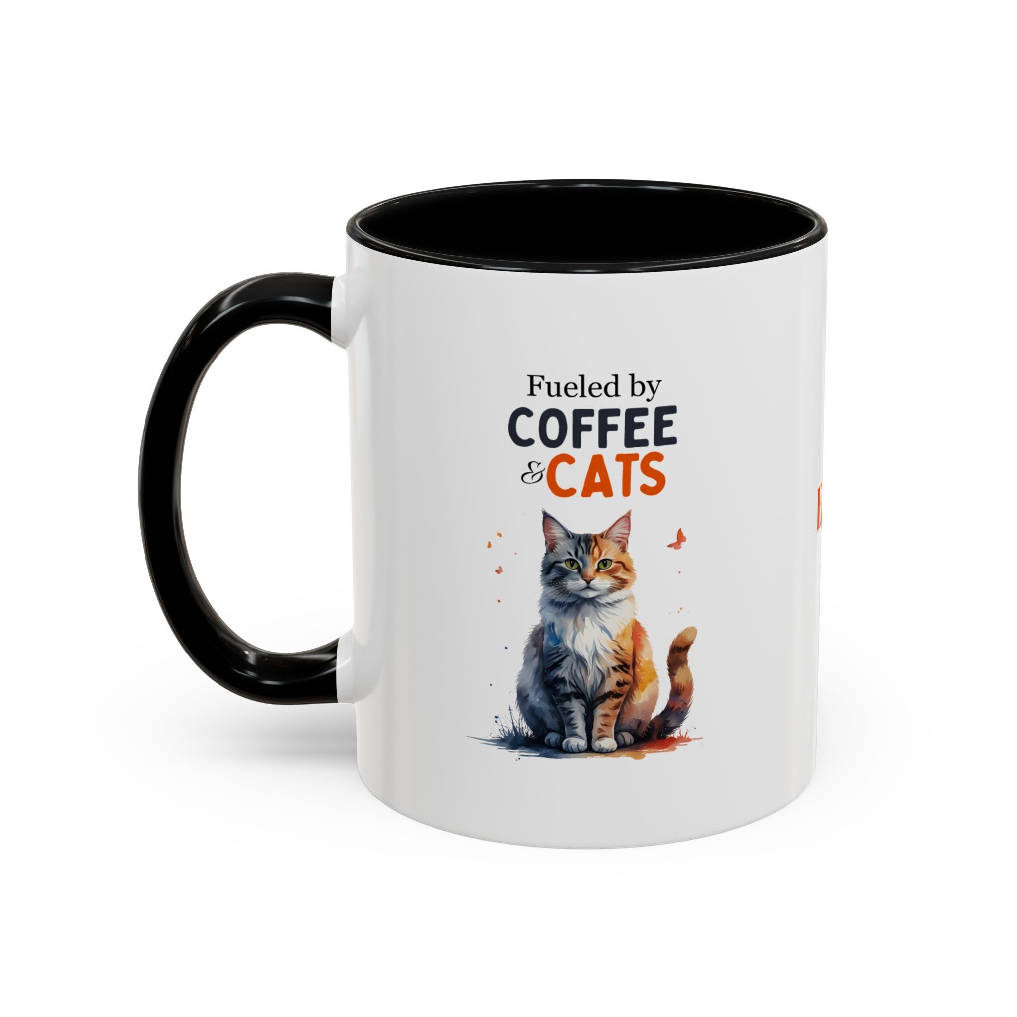 Fueled by Coffee & Cats Accent Mug - Drinkware, Coffee Mugs - EpiAl's Shop