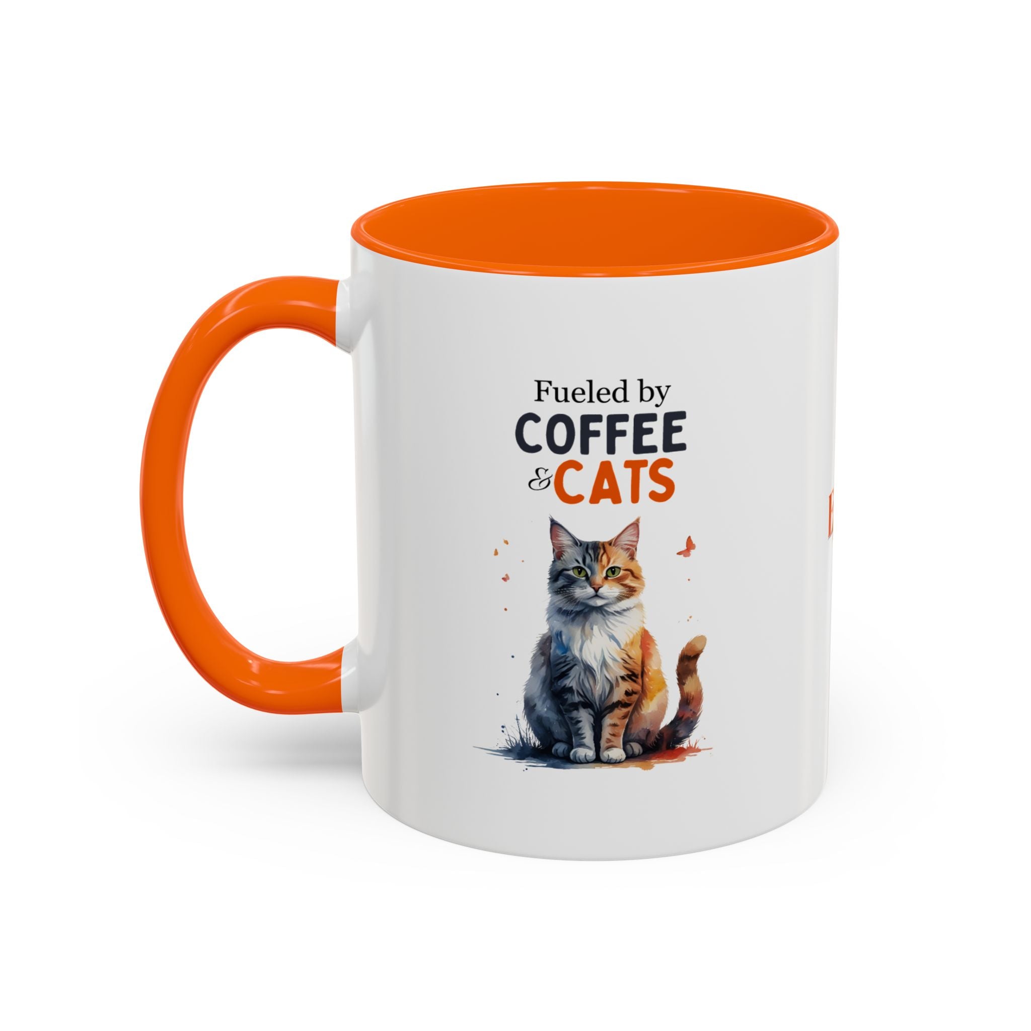 Fueled by Coffee & Cats Accent Mug - Drinkware, Coffee Mugs - EpiAl's Shop