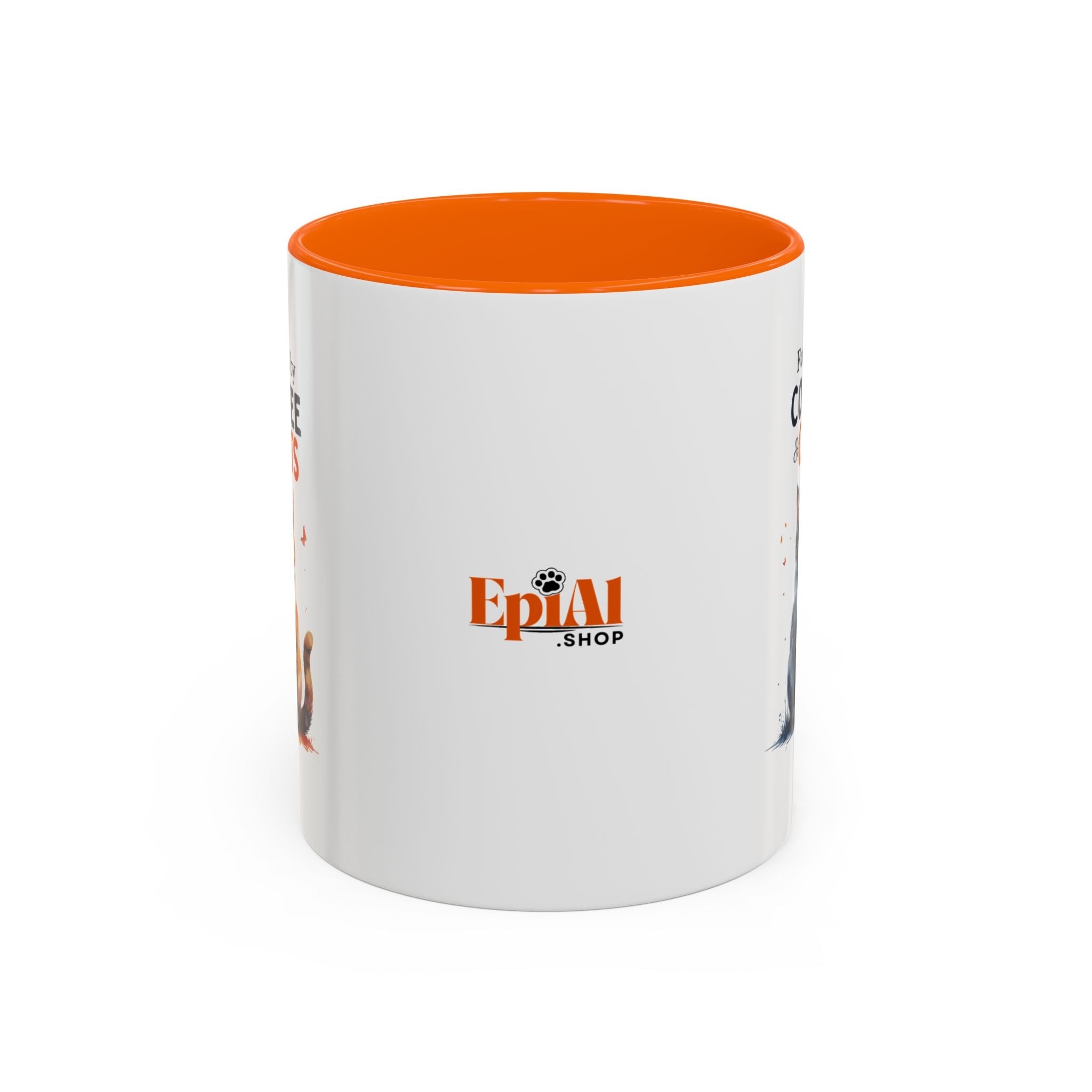 Fueled by Coffee & Cats Accent Mug - Drinkware, Coffee Mugs - EpiAl's Shop