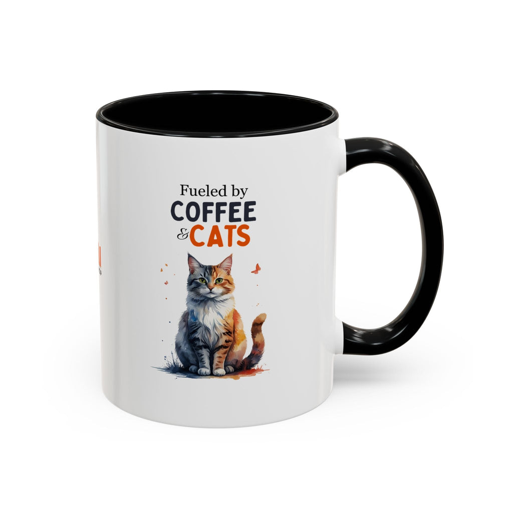 Fueled by Coffee & Cats Accent Mug - Drinkware, Coffee Mugs - EpiAl's Shop