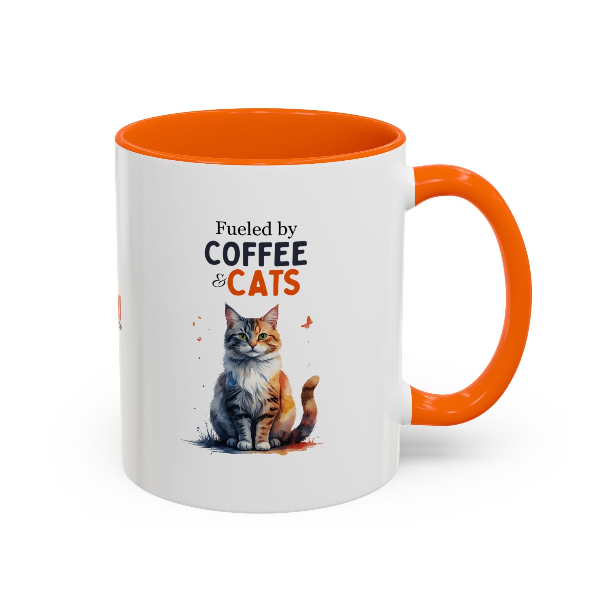 Fueled by Coffee & Cats Accent Mug - Drinkware, Coffee Mugs - EpiAl's Shop