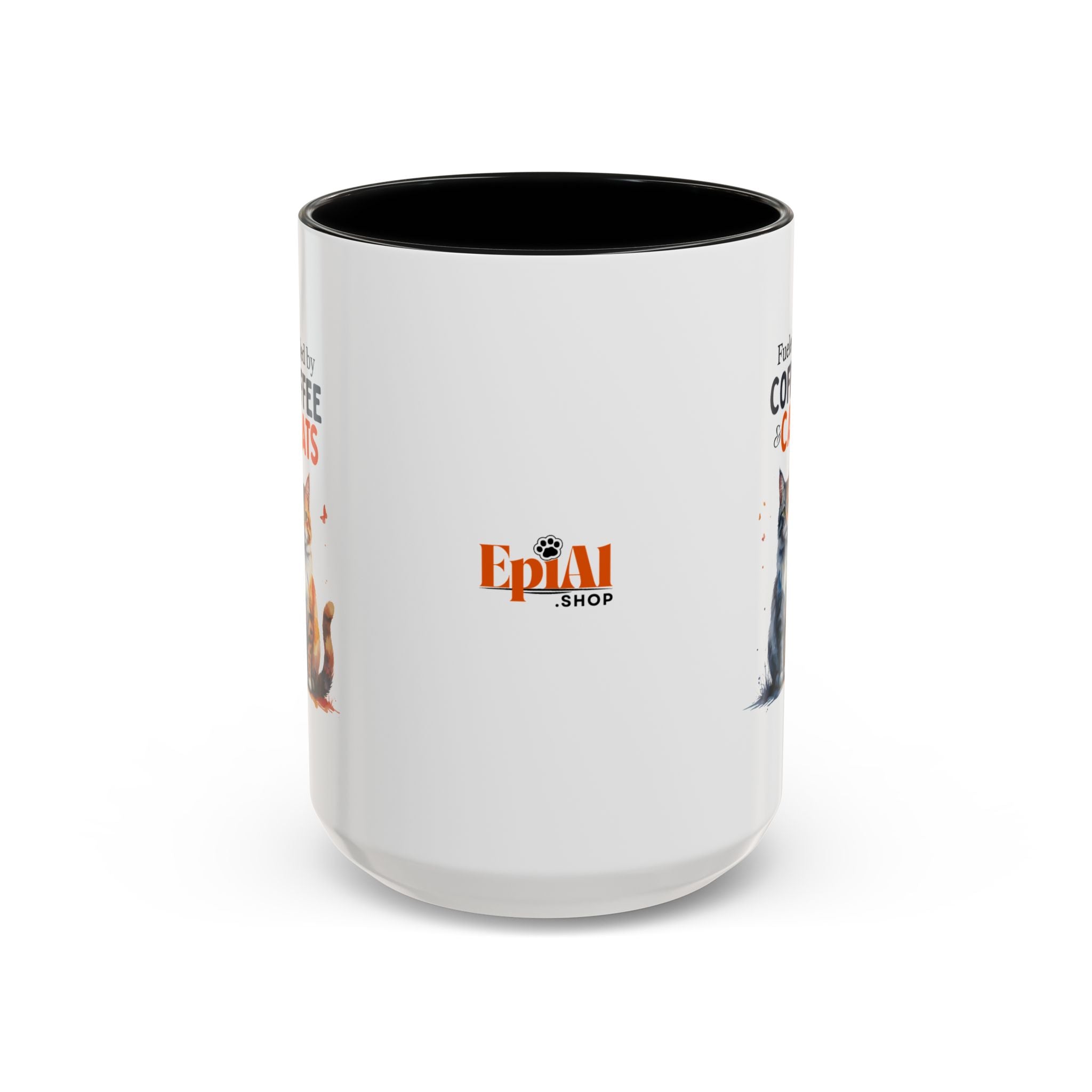 Fueled by Coffee & Cats Accent Mug - Drinkware, Coffee Mugs - EpiAl's Shop