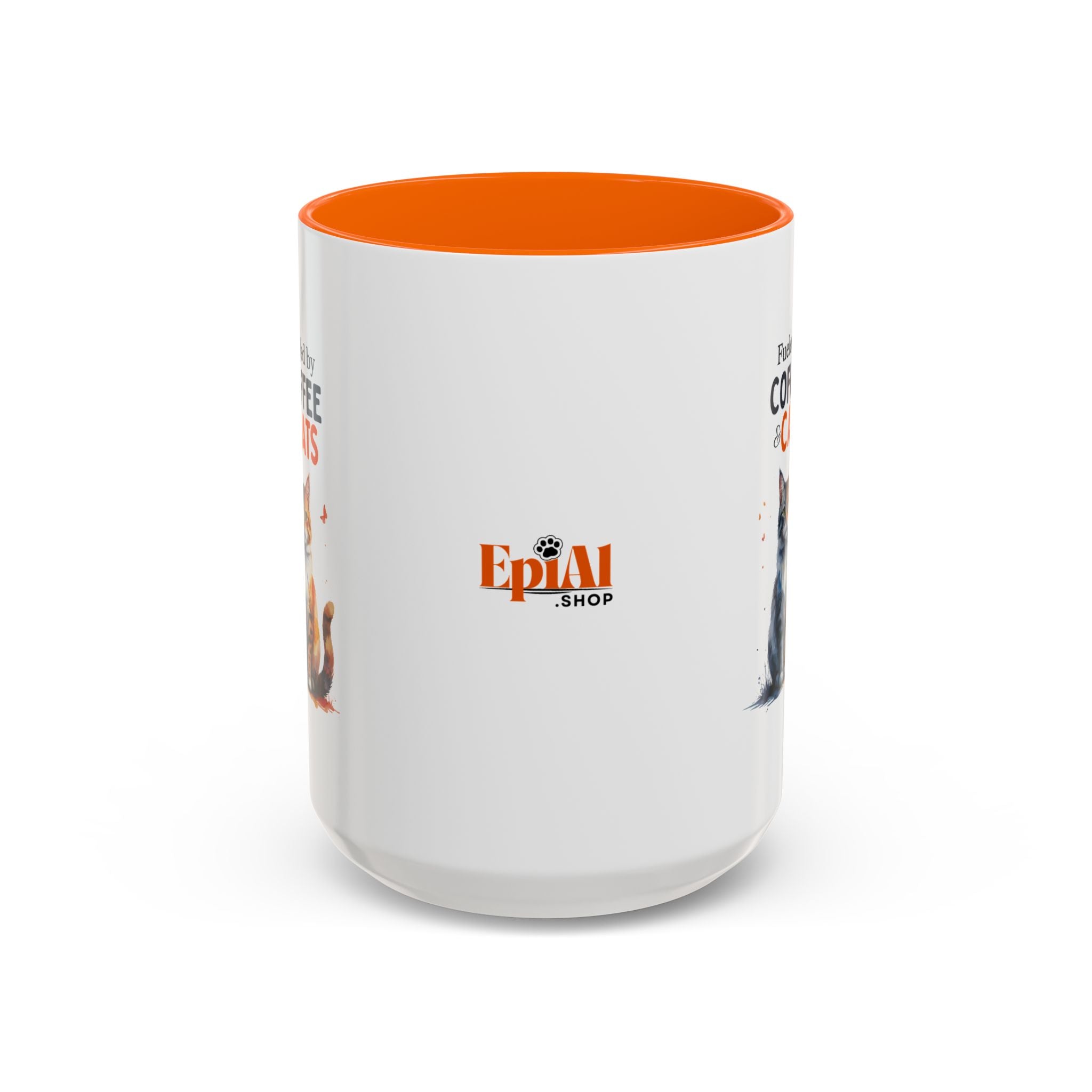 Fueled by Coffee & Cats Accent Mug - Drinkware, Coffee Mugs - EpiAl's Shop