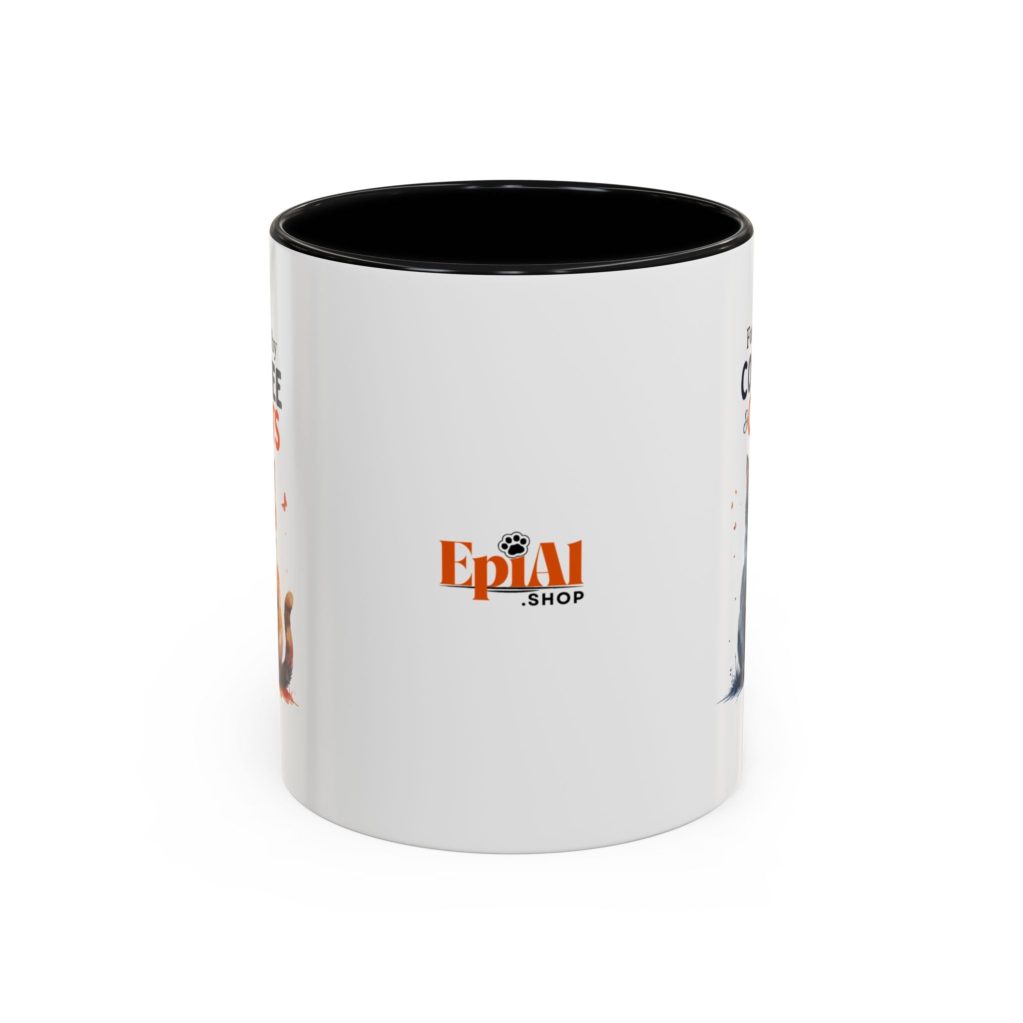 Fueled by Coffee & Cats Accent Mug - Drinkware, Coffee Mugs - EpiAl's Shop