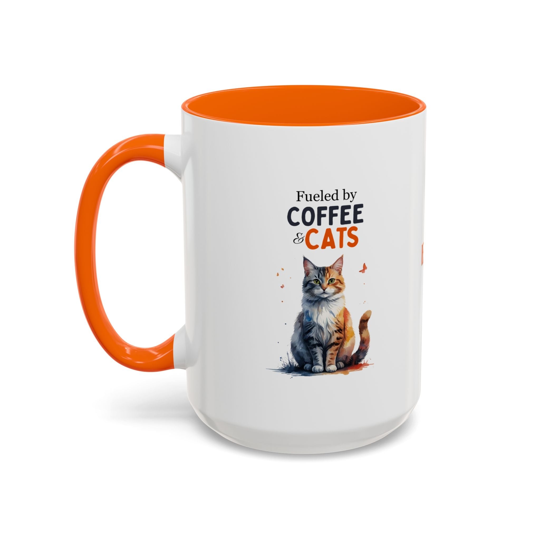Fueled by Coffee & Cats Accent Mug - Drinkware, Coffee Mugs - EpiAl's Shop