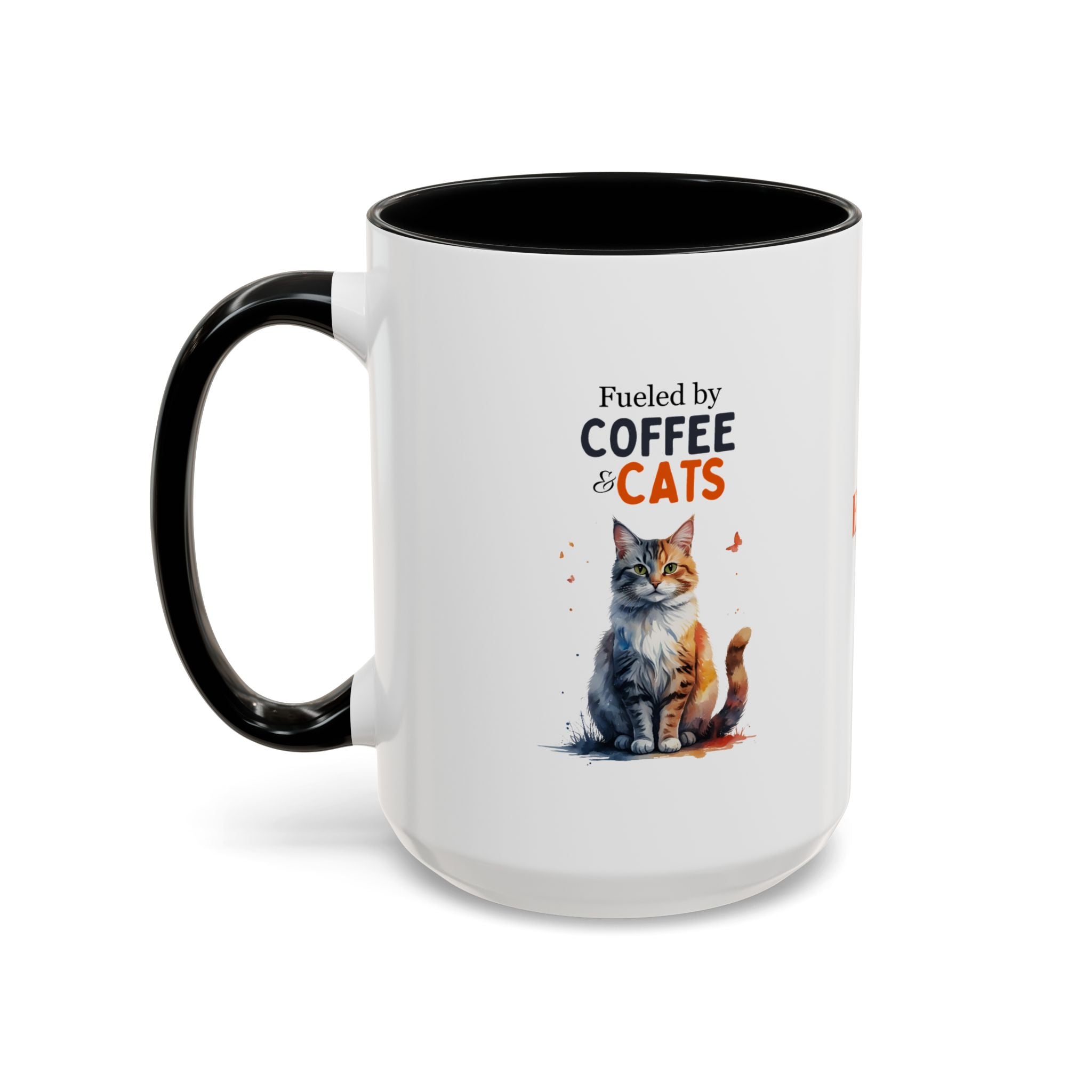 Fueled by Coffee & Cats Accent Mug - Drinkware, Coffee Mugs - EpiAl's Shop