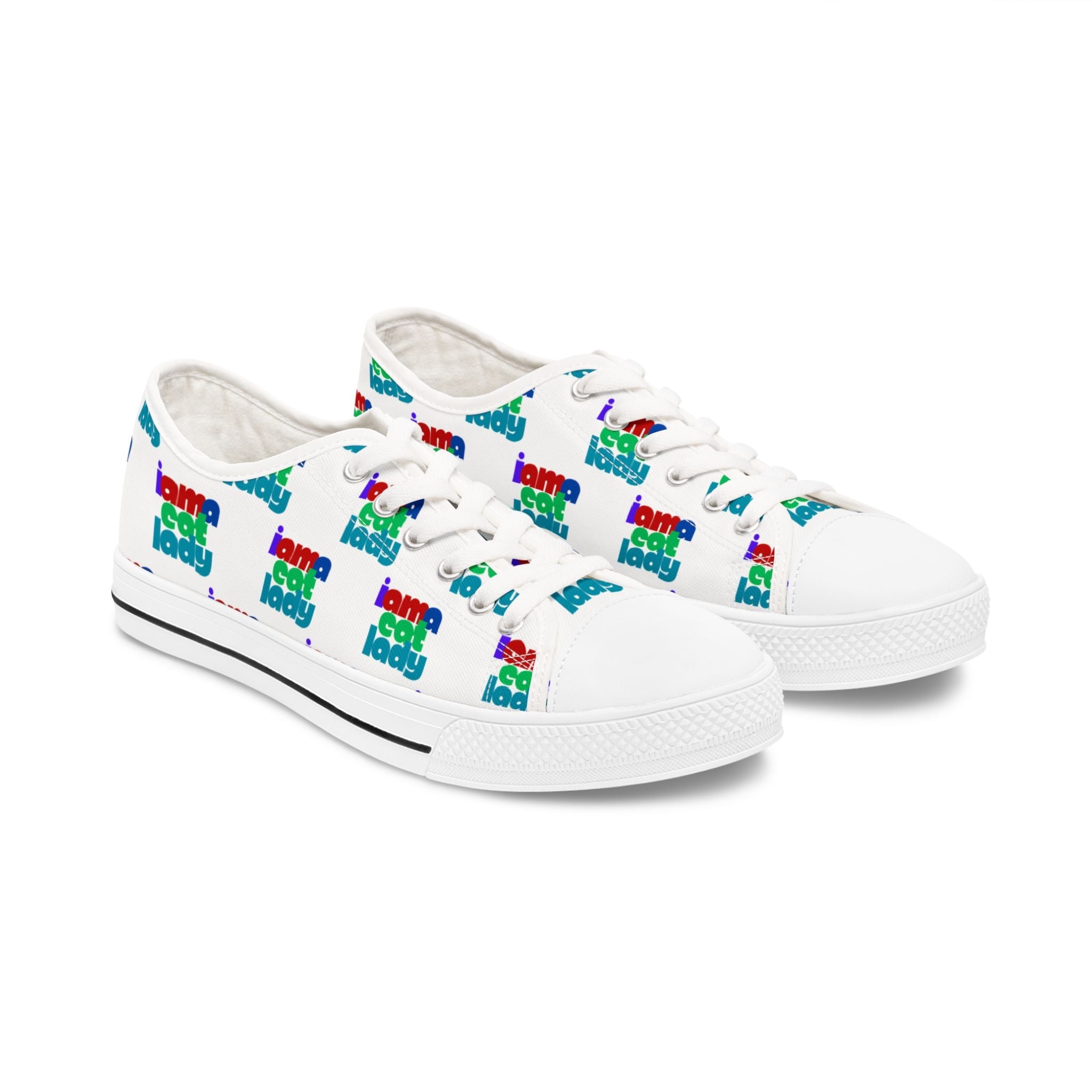 Fun Cat Lady Women's Low Top Sneakers - Shoes & Sneakers - EpiAl's Shop