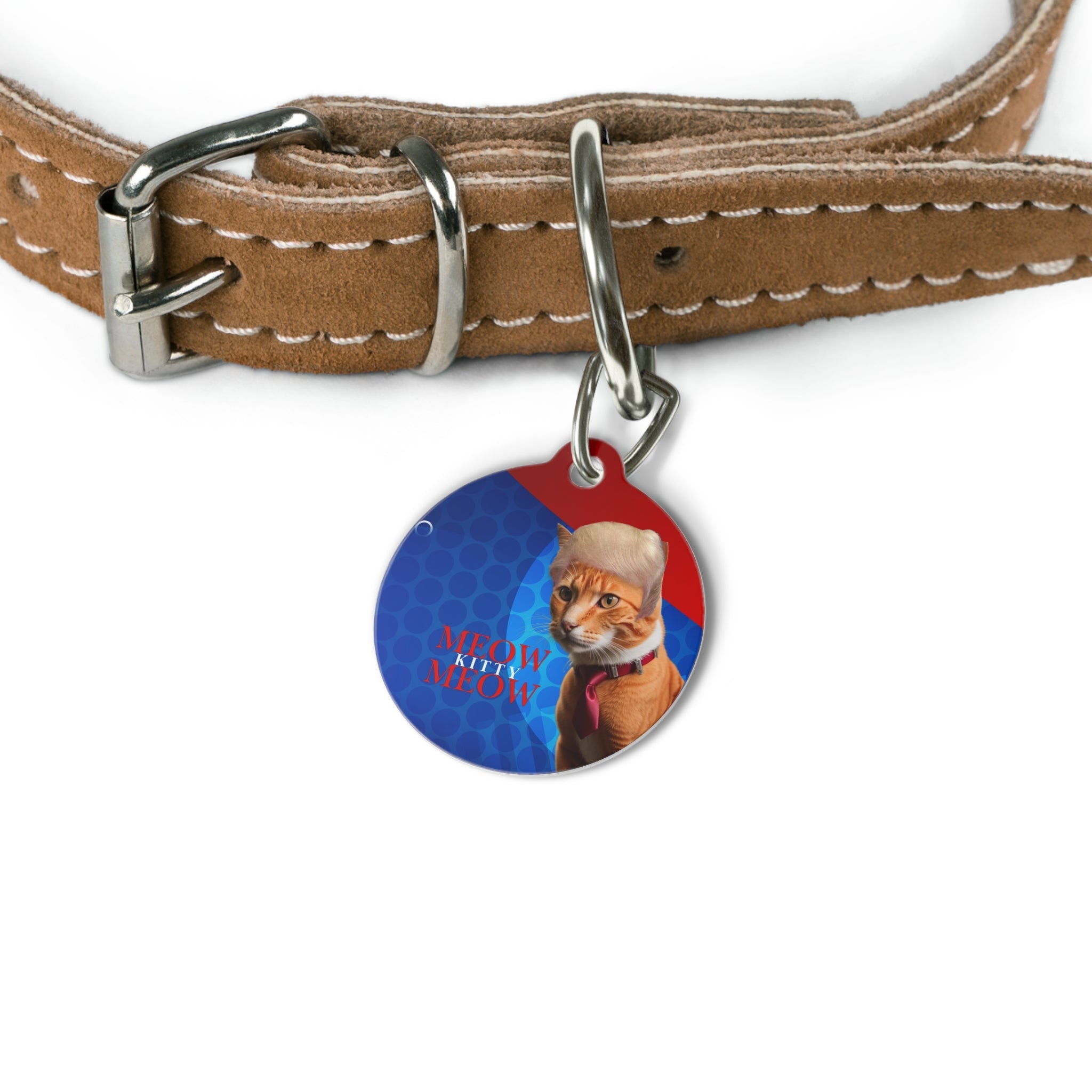 Funny Cat Pet Tag - 'Meow Kitty Meow' Personalized ID Tag for Cats - Pet Supplies - EpiAl's Shop
