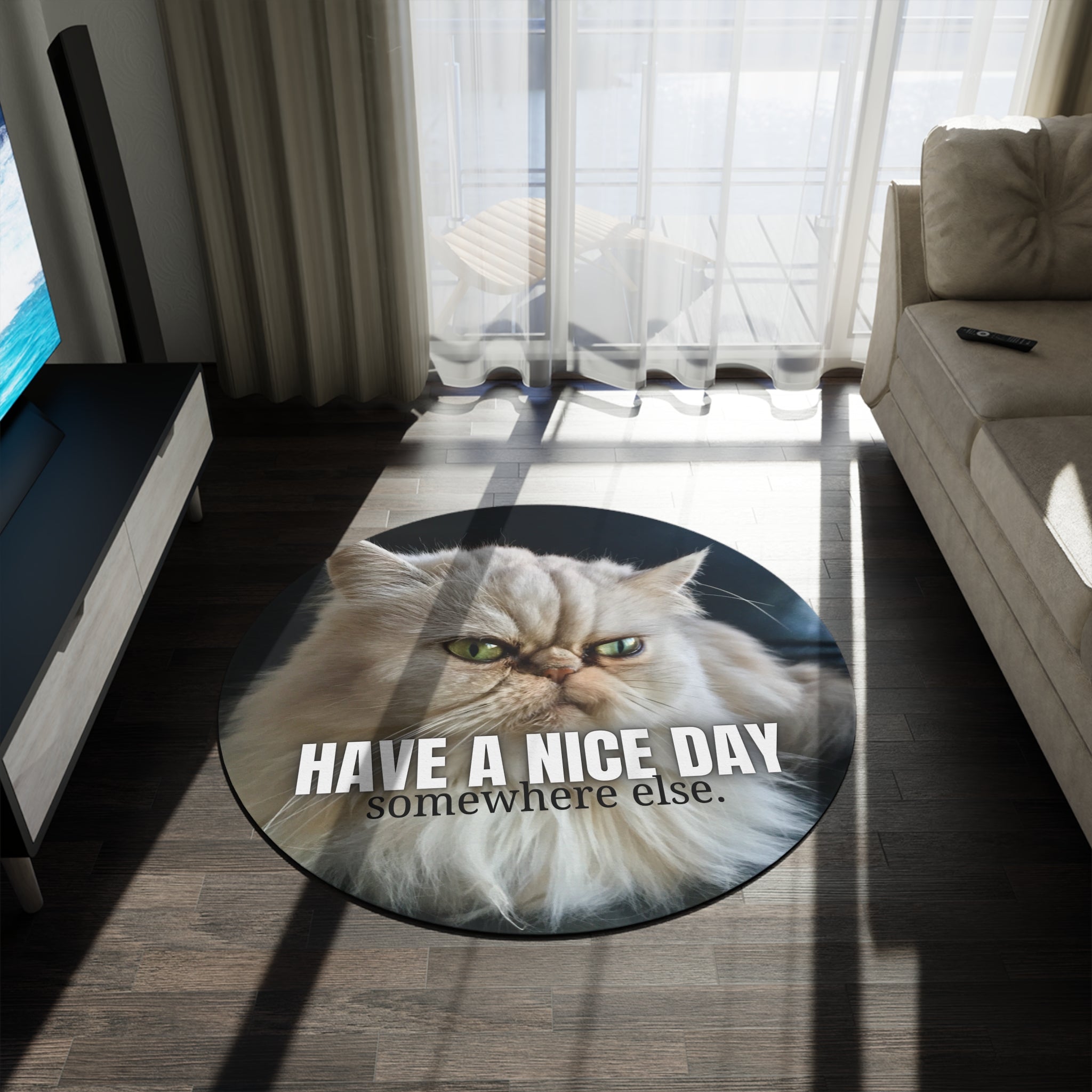 Funny Cat Round Rug – 