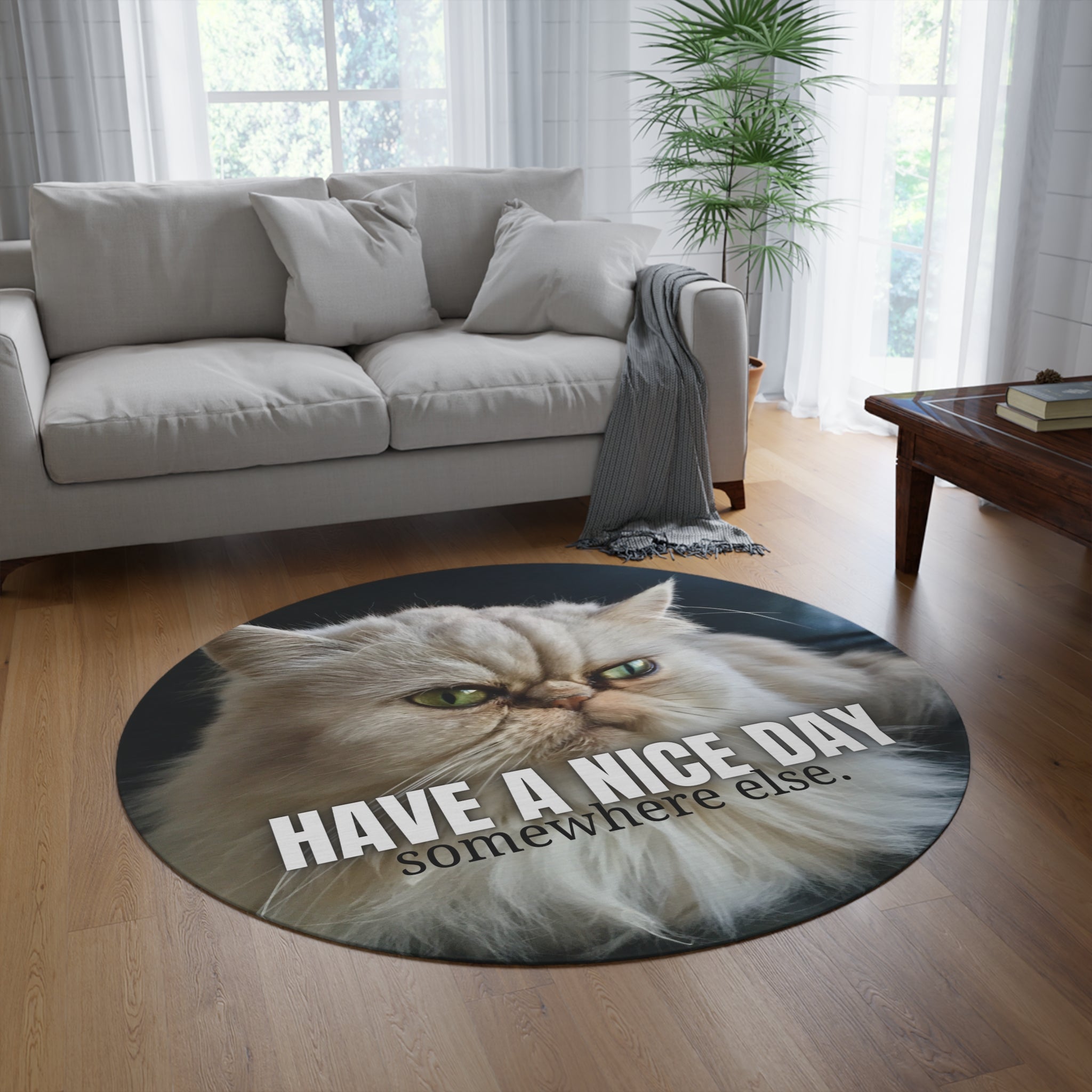 Funny Cat Round Rug – 