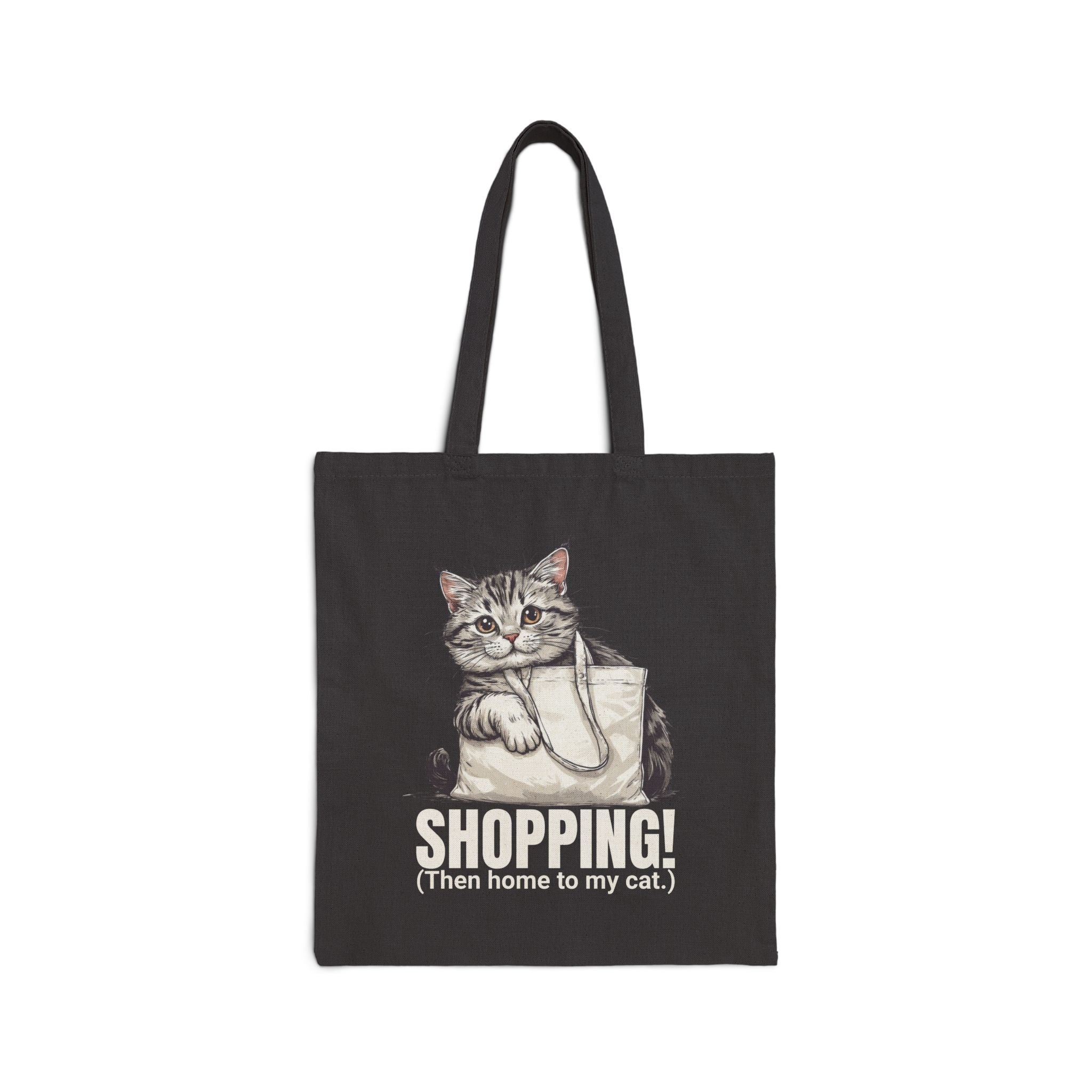 Funny Cat Shopping Tote Bag, Eco - Friendly Canvas - Bags, Tote - EpiAl's Shop