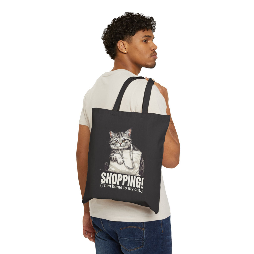 Funny Cat Shopping Tote Bag, Eco - Friendly Canvas - Bags, Tote - EpiAl's Shop