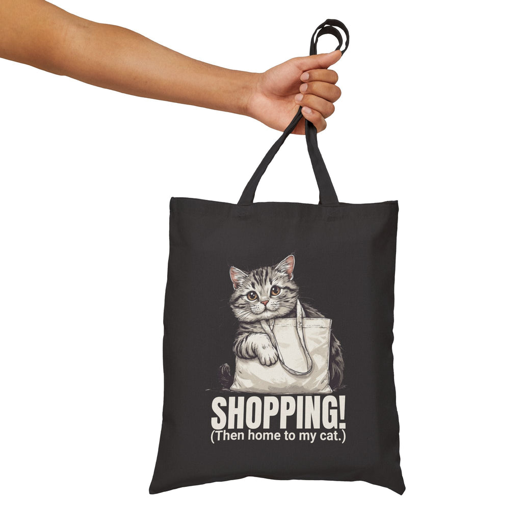Funny Cat Shopping Tote Bag, Eco - Friendly Canvas - Bags, Tote - EpiAl's Shop