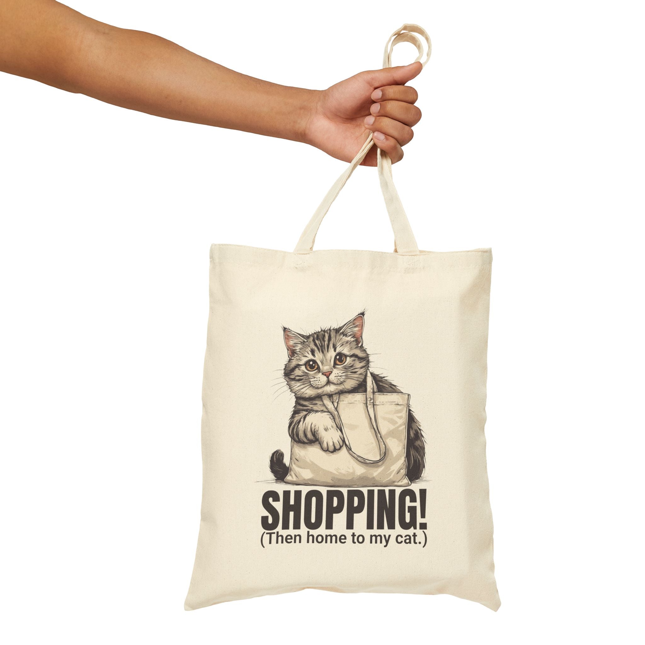 Funny Cat Shopping Tote Bag, Eco - Friendly Canvas - Bags, Tote - EpiAl's Shop