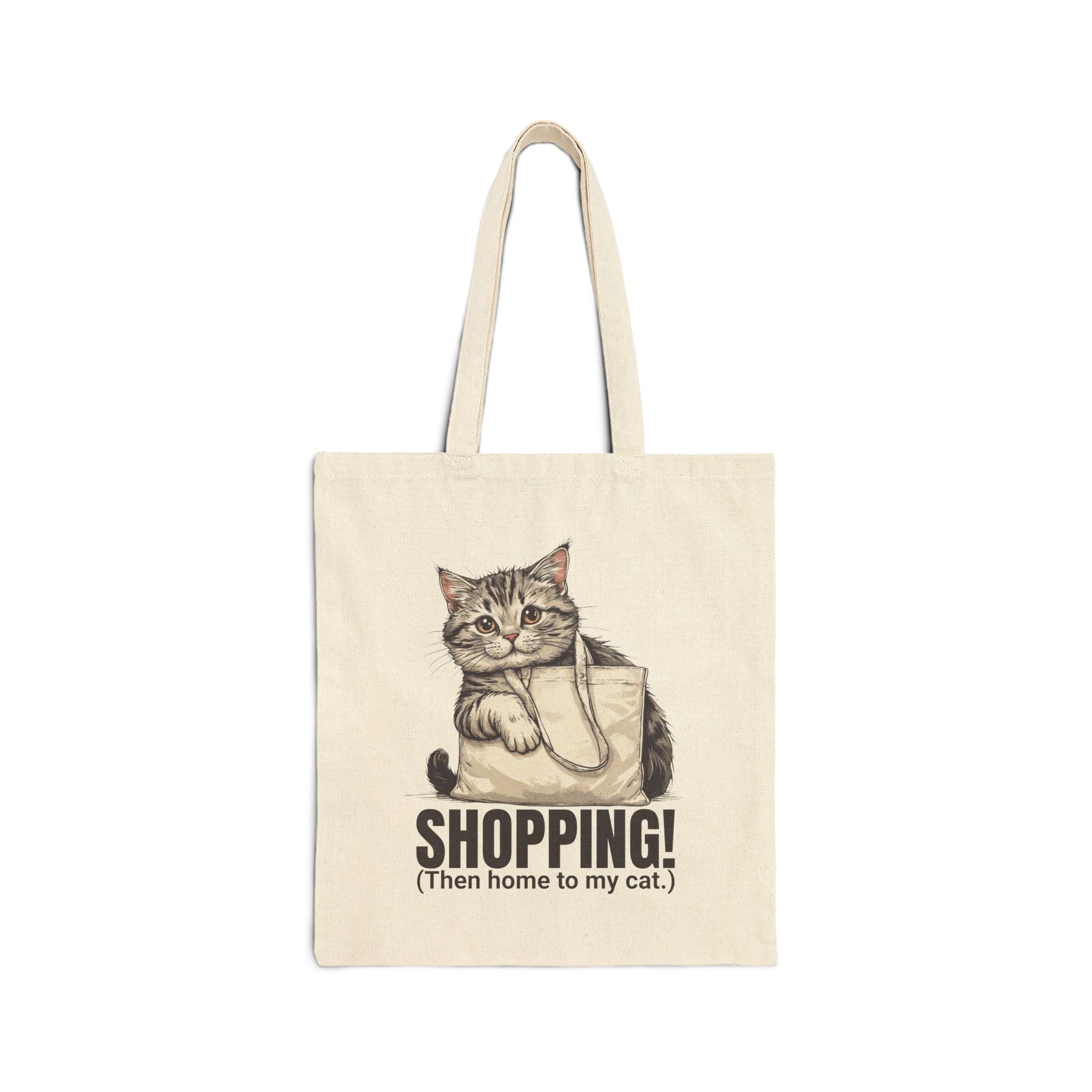 Funny Cat Shopping Tote Bag, Eco - Friendly Canvas - Bags, Tote - EpiAl's Shop