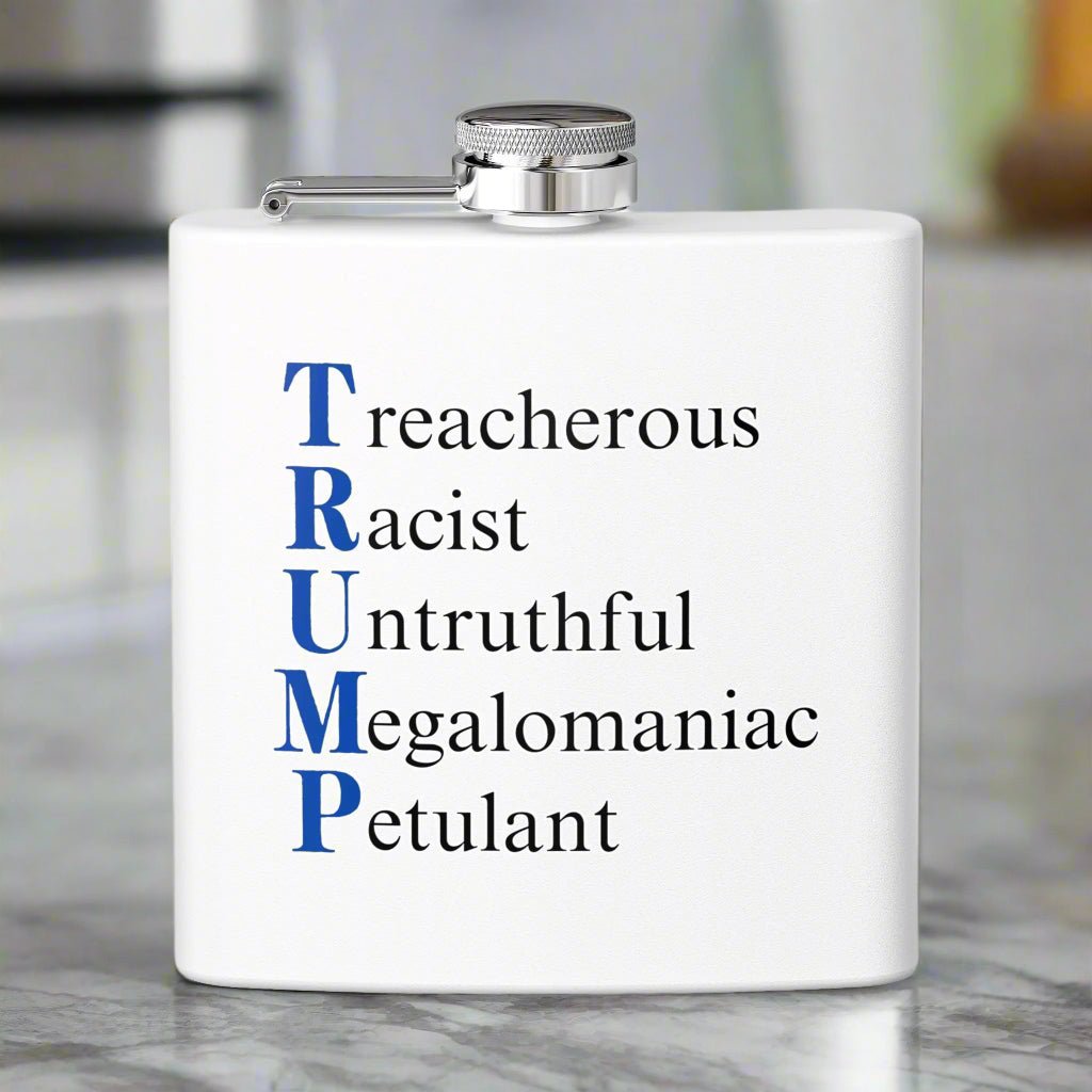 Funny Political Insult Flask - 6oz Stainless Steel - Drinkware, Flasks - EpiAl's Shop