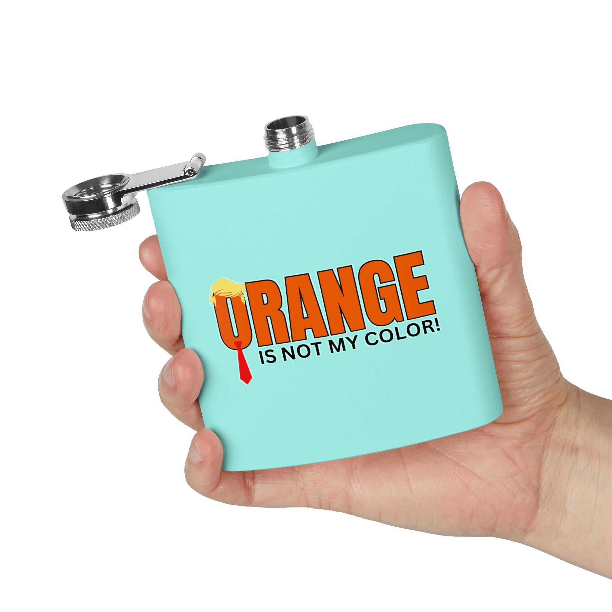 Funny Stainless Steel Flask - "Orange is Not My Color!" - 6oz Gift - Drinkware, Flasks - EpiAl's Shop