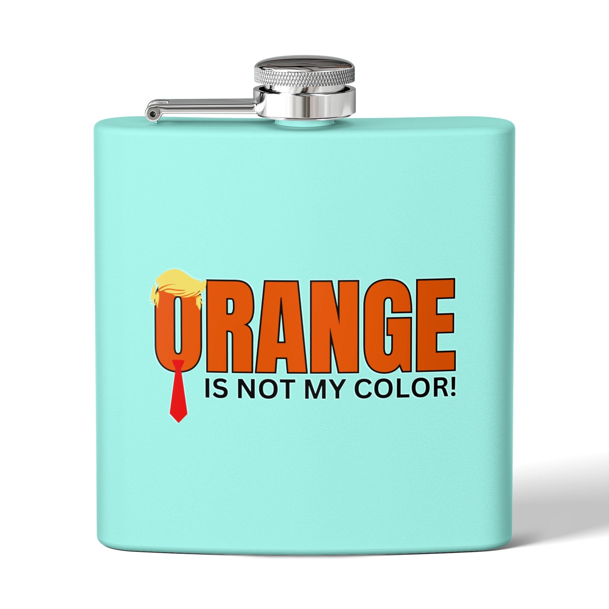 Funny Stainless Steel Flask - "Orange is Not My Color!" - 6oz Gift - Drinkware, Flasks - EpiAl's Shop