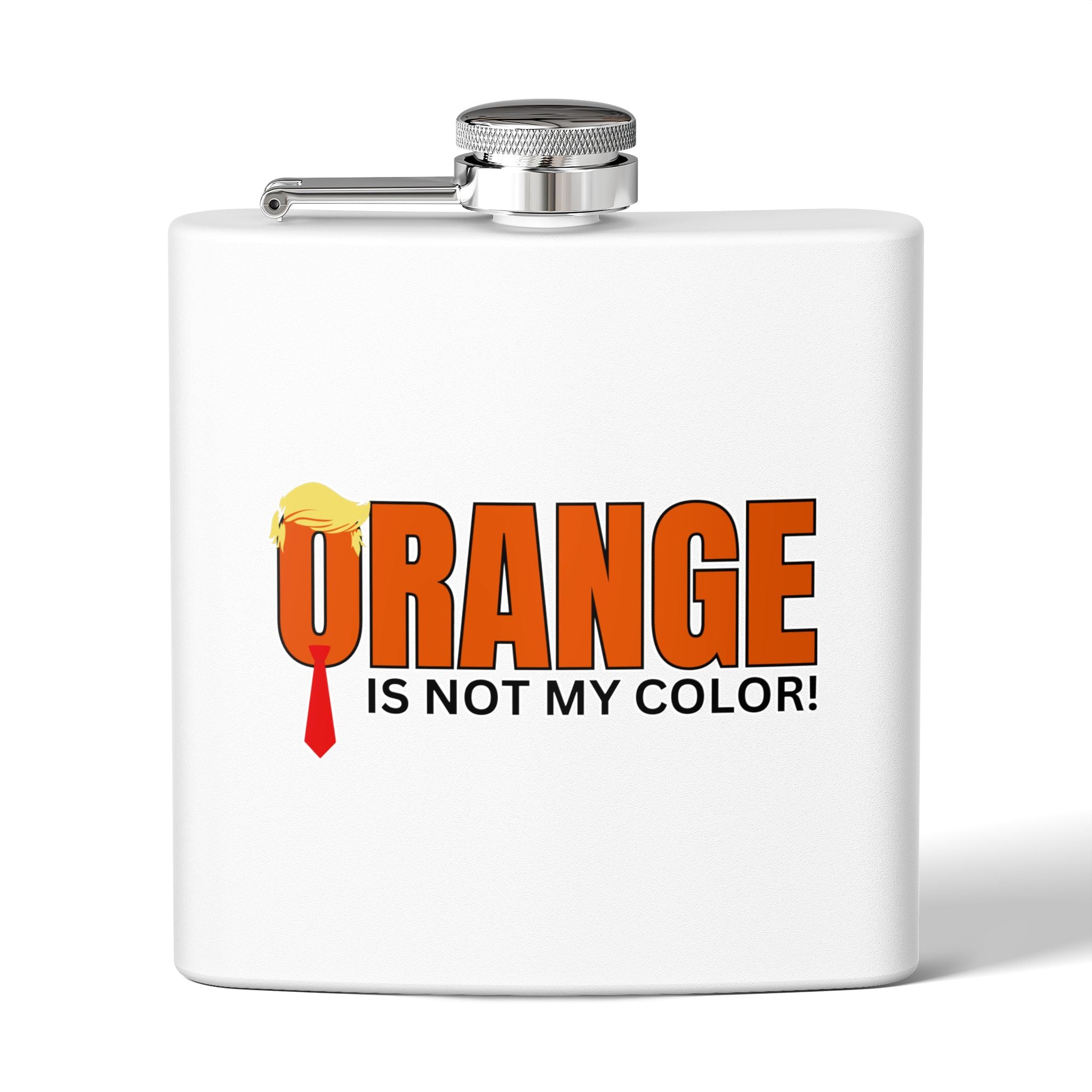 Funny Stainless Steel Flask - "Orange is Not My Color!" - 6oz Gift - Drinkware, Flasks - EpiAl's Shop