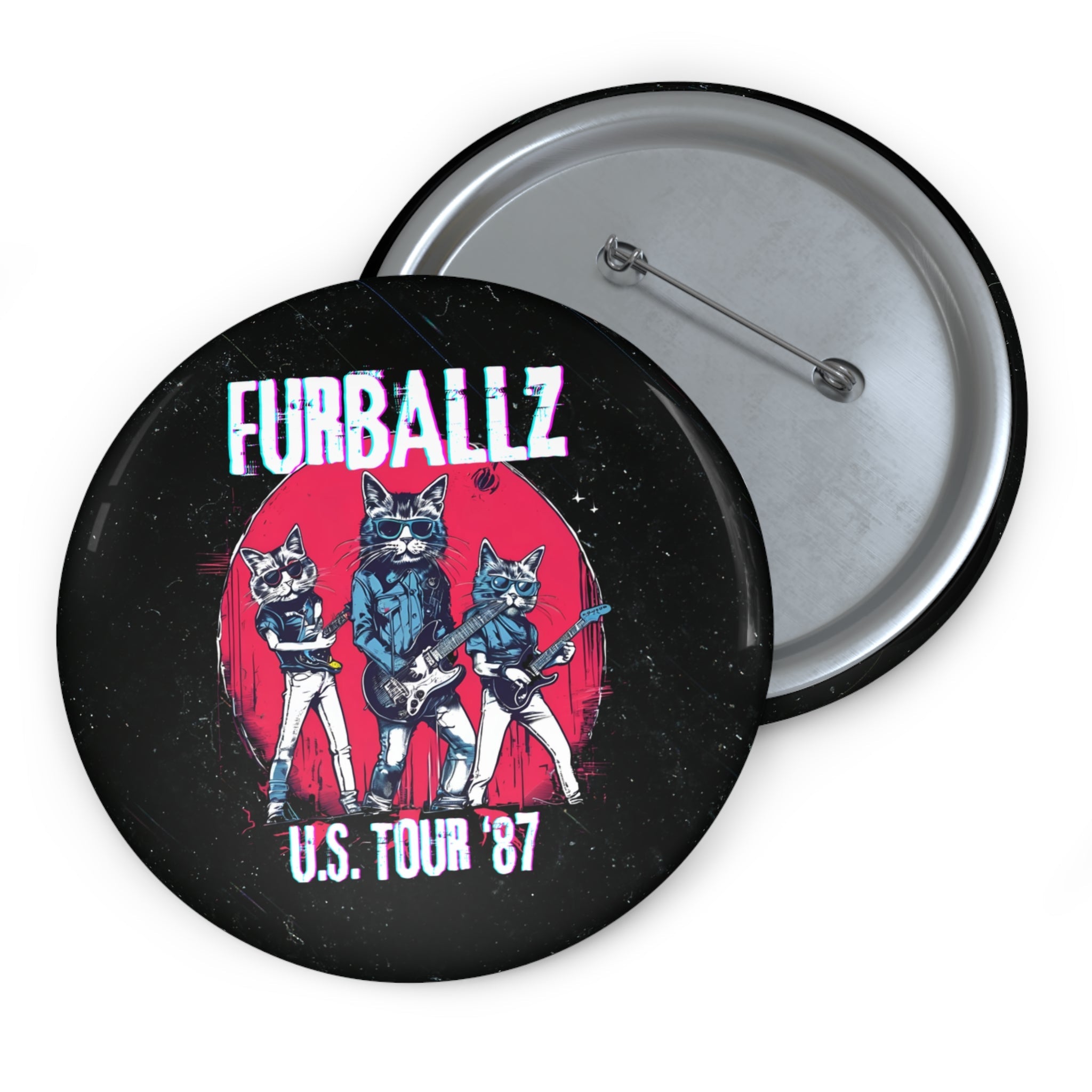 Furballz U.S. Tour '87 Pin Button - Collectibles, Pinback Buttons - EpiAl's Shop