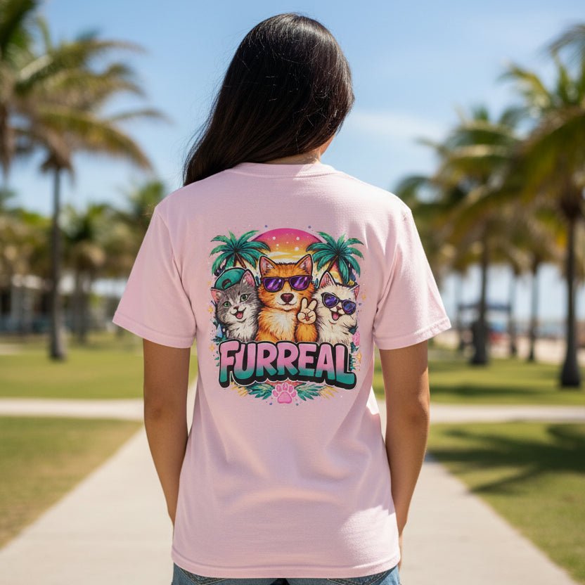 Furreal Cat Sunset Tee | Cool Cats, No Explanation Unisex T-Shirt - Clothing, Unisex, T-Shirts - EpiAl's Shop
