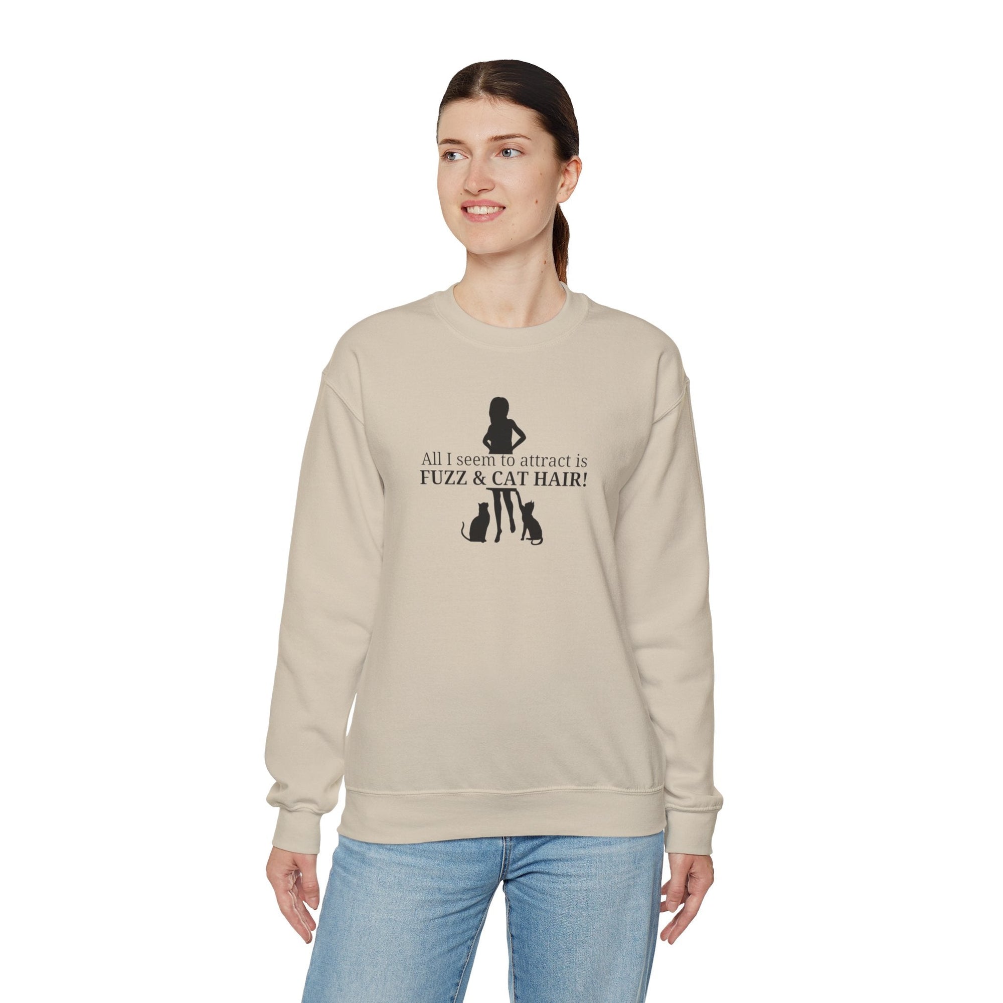 Fuzz & Cat Hair Unisex Heavy Blend™ Crewneck Sweatshirt - Sweatshirt - EpiAl's Shop