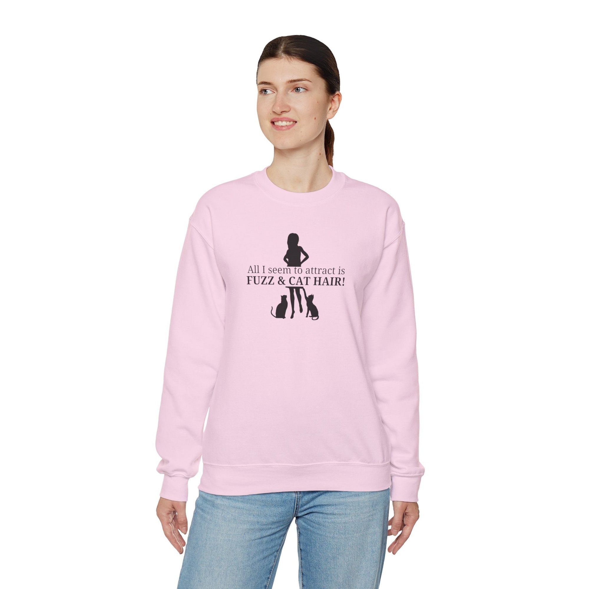 Fuzz & Cat Hair Unisex Heavy Blend™ Crewneck Sweatshirt - Sweatshirt - EpiAl's Shop
